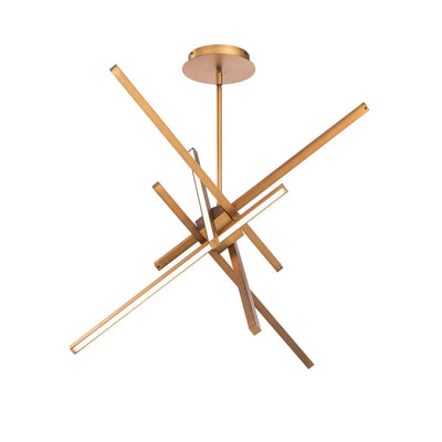 WAC Lighting Parallax 28.75 in. 6-Light Pendant, Aged Brass