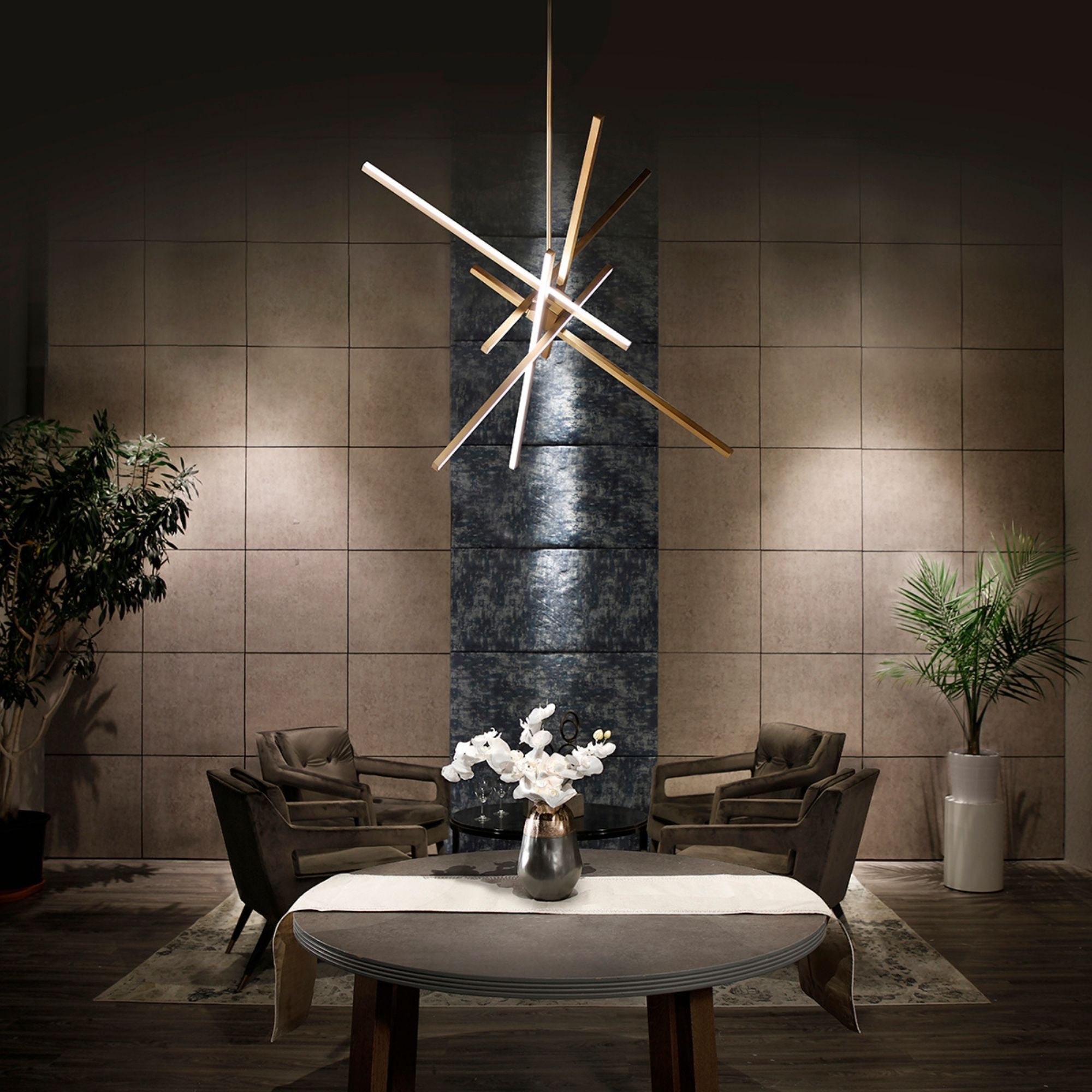 Parallax 29 in. LED Pendant Light Brushed Nickel finish