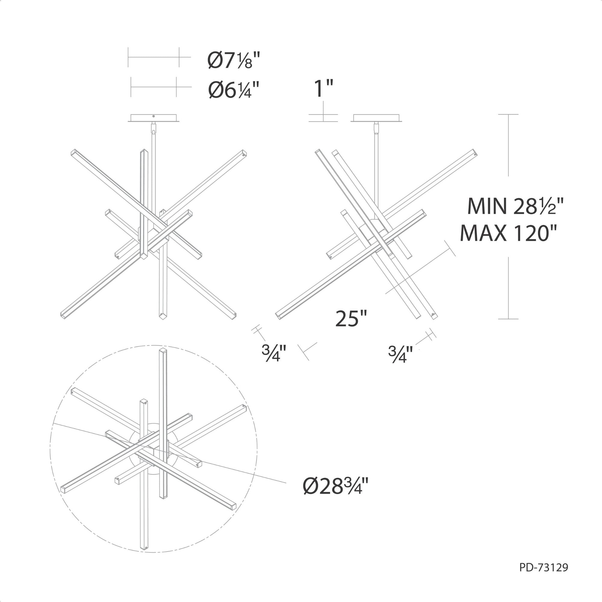 Parallax 29 in. LED Pendant Light Brushed Nickel finish