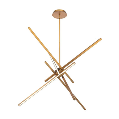 Parallax 39" LED Pendant, Aged Brass Finish