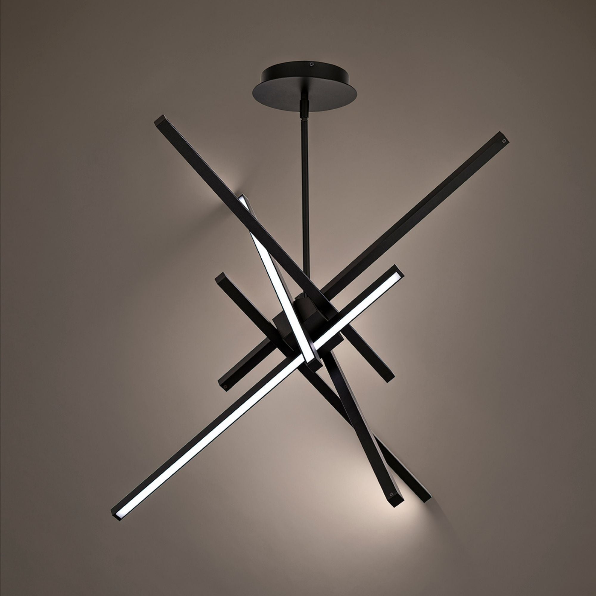 Parallax 39 in. LED Pendant Light Black Finish