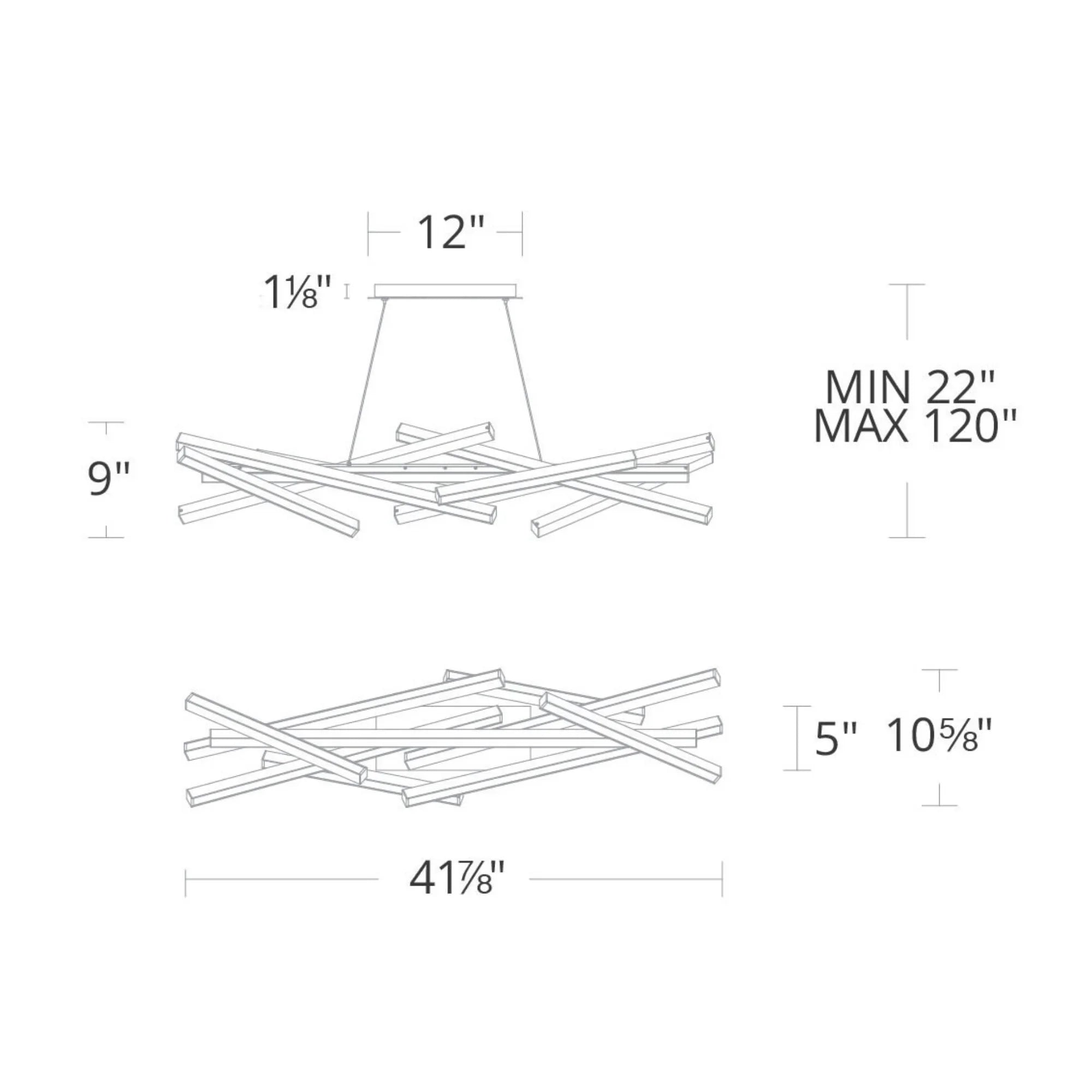 Parallax 42" LED Linear Pendant, Brushed Nickel Finish