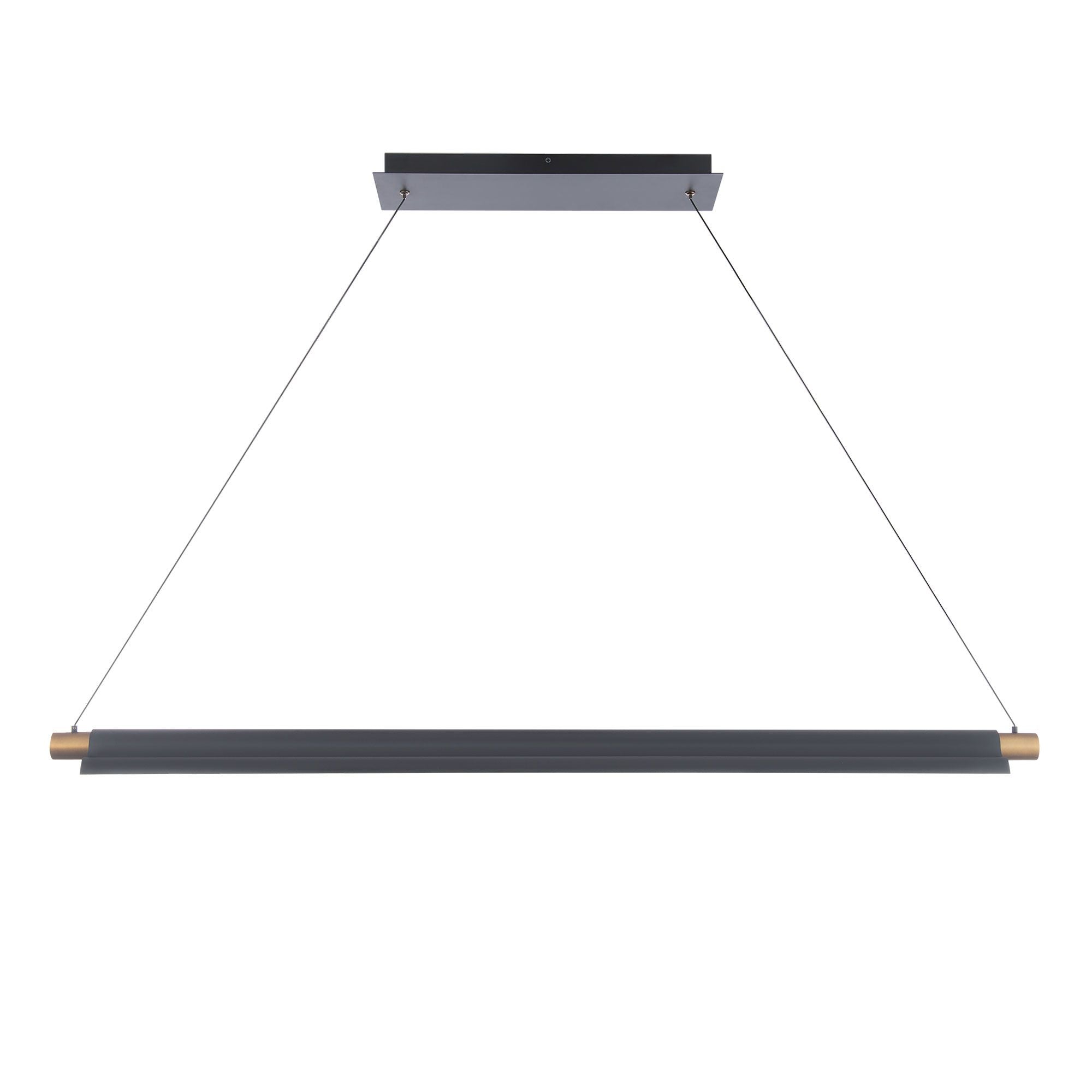 Pavilion 44" LED Pendant, Black/Aged Brass Finish - Bees Lighting