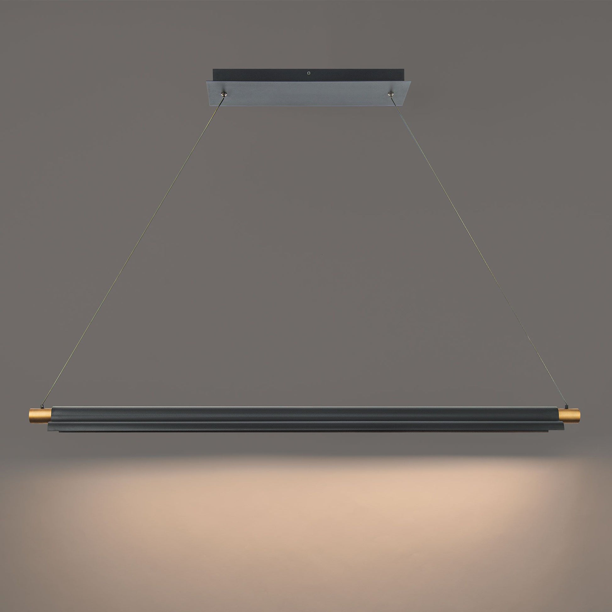 Pavilion 44" LED Pendant, Black/Aged Brass Finish - Bees Lighting