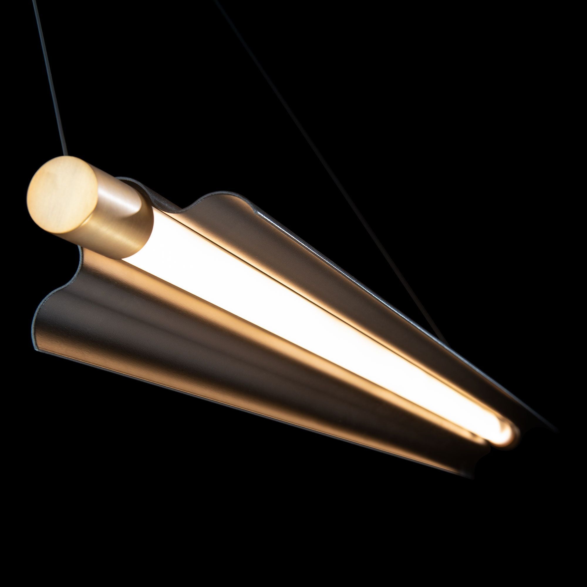 Pavilion 44" LED Pendant, Black/Aged Brass Finish - Bees Lighting