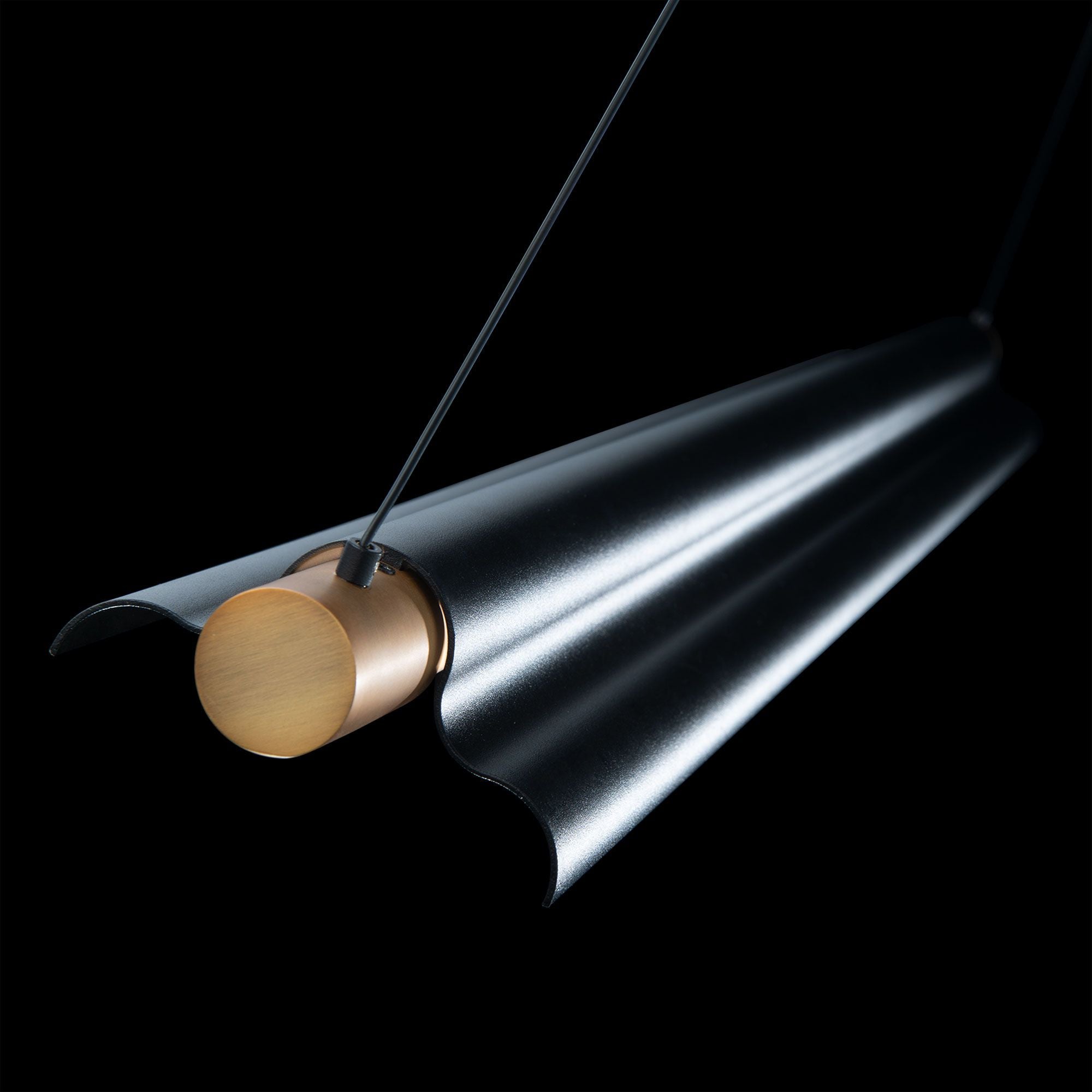 Pavilion 44" LED Pendant, Black/Aged Brass Finish - Bees Lighting