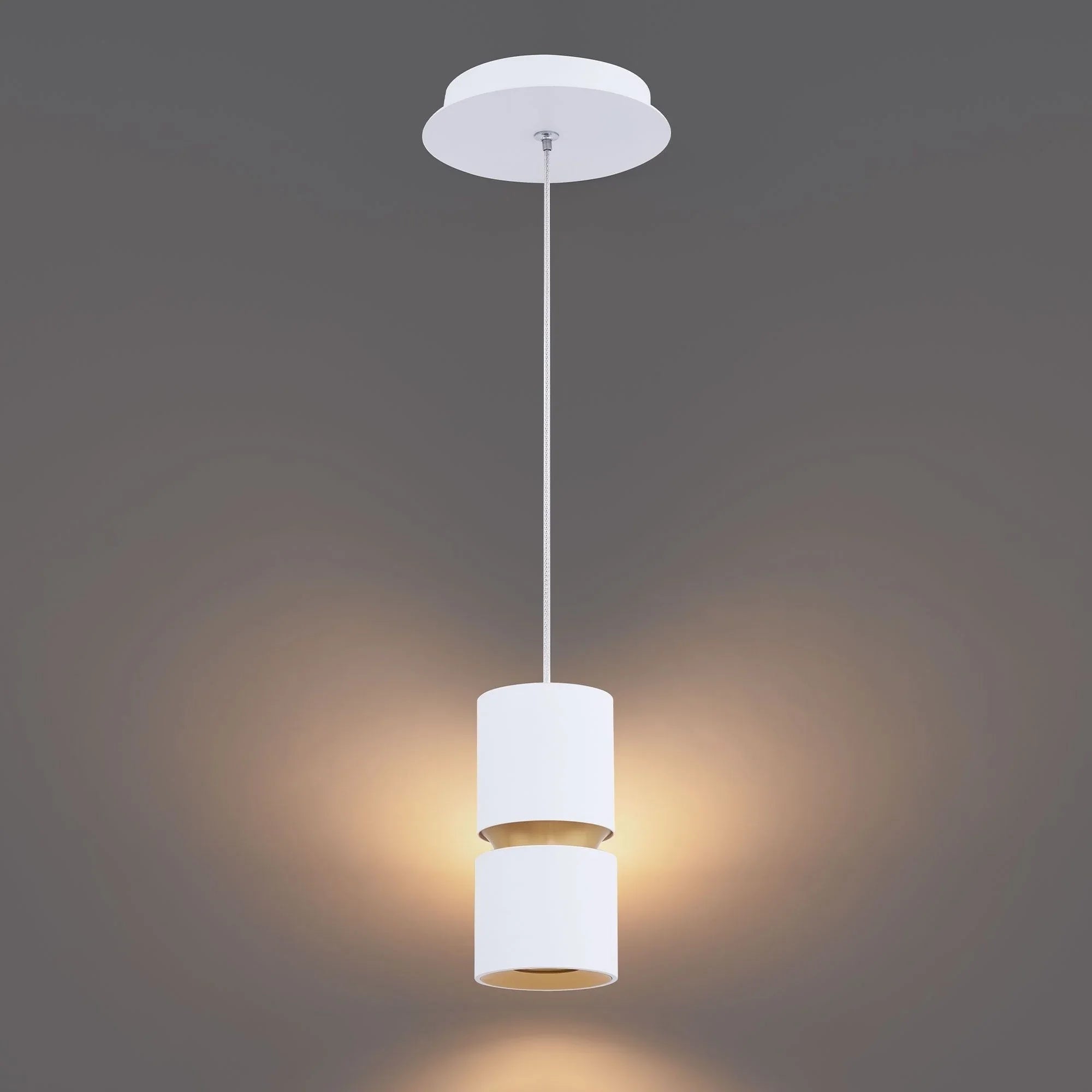 Pedistal 7" LED Pendant, 4CCT, White Finish