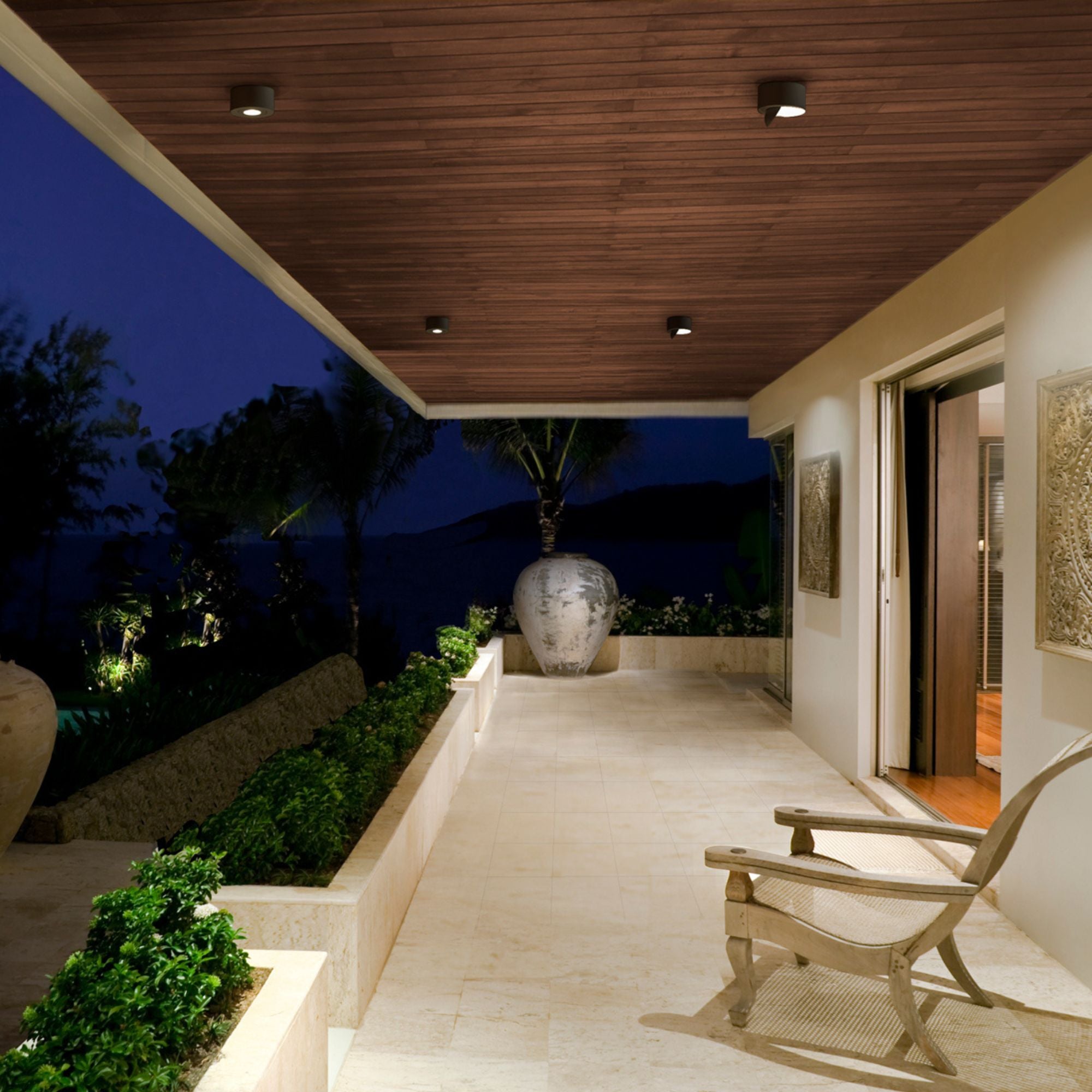PEEK 5 in. LED Outdoor Flush Mount 3000K Black finish
