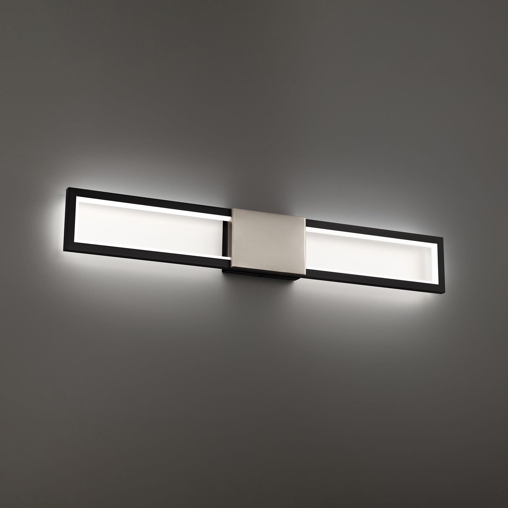 Peekaboo 32" LED Bath Vanity, 4CCT, Black/Brushed Nickel Finish