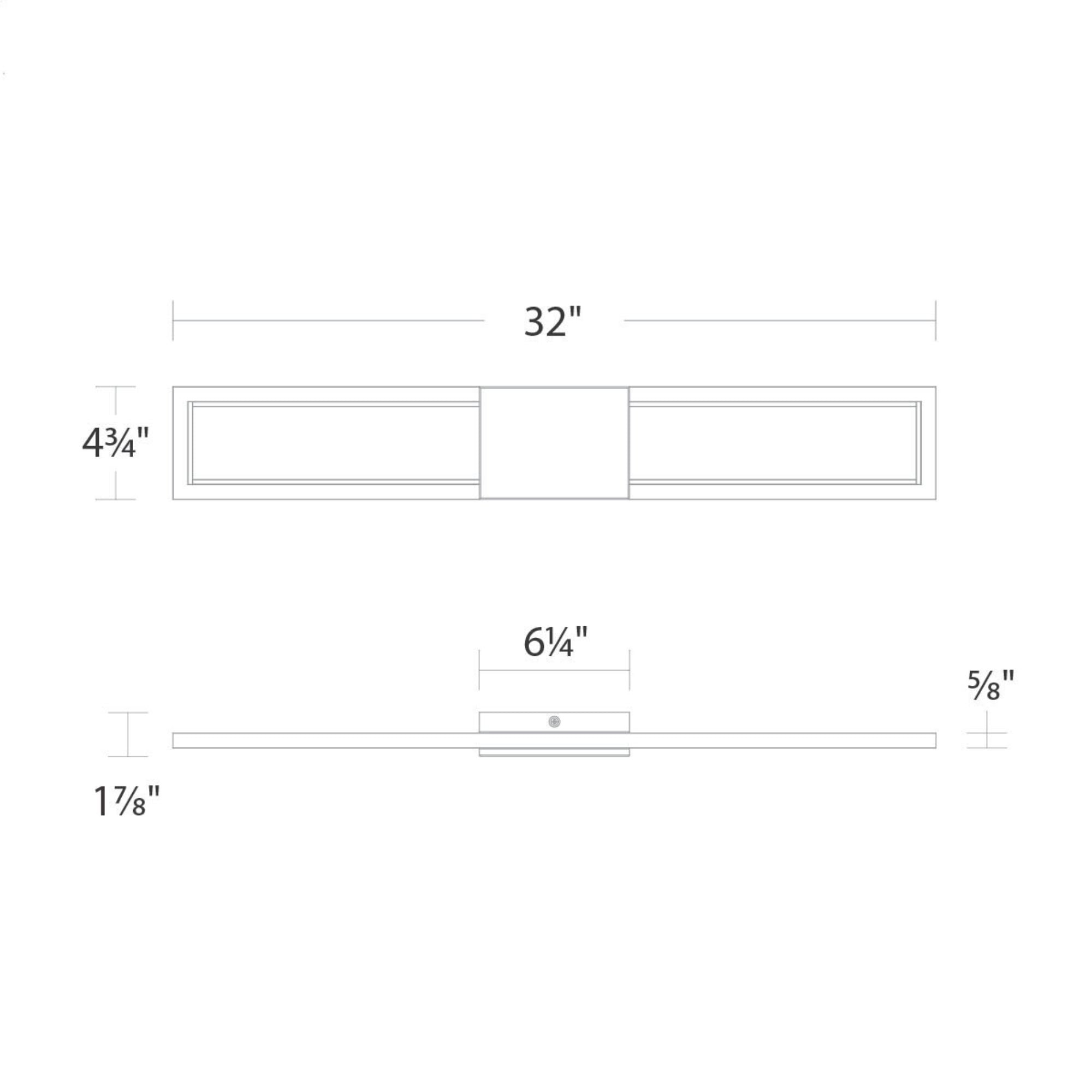 Peekaboo 32" LED Bath Vanity, 4CCT, Black/Brushed Nickel Finish