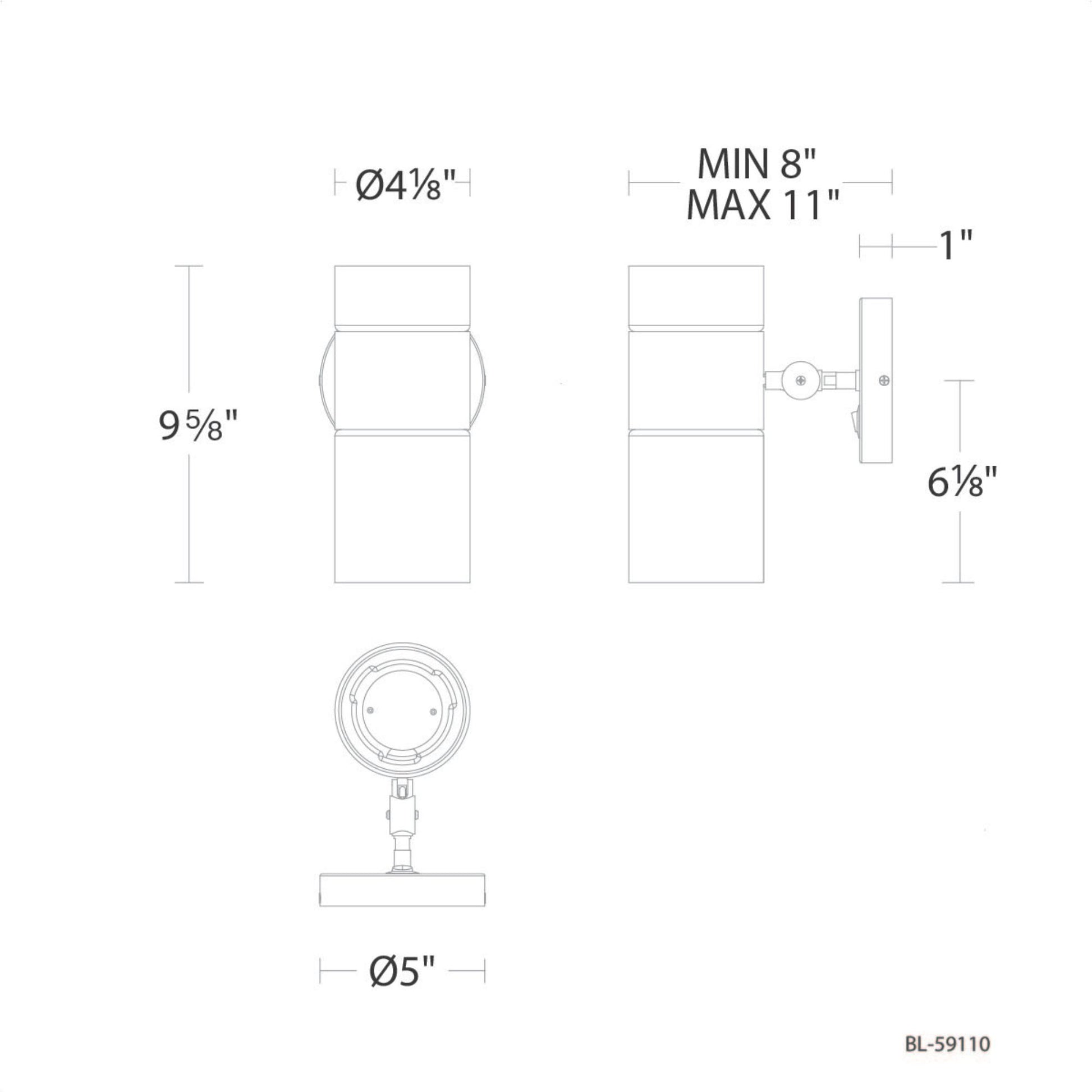 Pencil Skirt 10 in. LED Swing Arm Wall Sconce 367 Lumens 3000K Nickel Finish - Bees Lighting