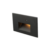 5" Wide LED Step Light with Photocell, Black on Aluminum Finish, 3000K