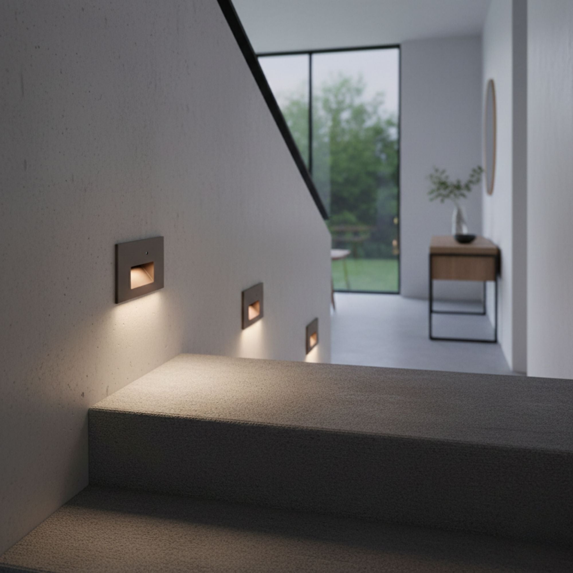 5" Wide LED Step Light with Photocell, Bronze on Aluminum Finish, 3000K