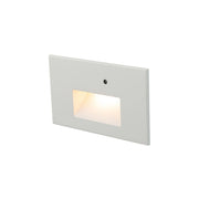 5" Wide LED Step Light with Photocell, White on Aluminum Finish, 3000K