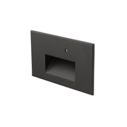 5" Wide LED Step Light with Photocell, Black on Aluminum Finish, Amber