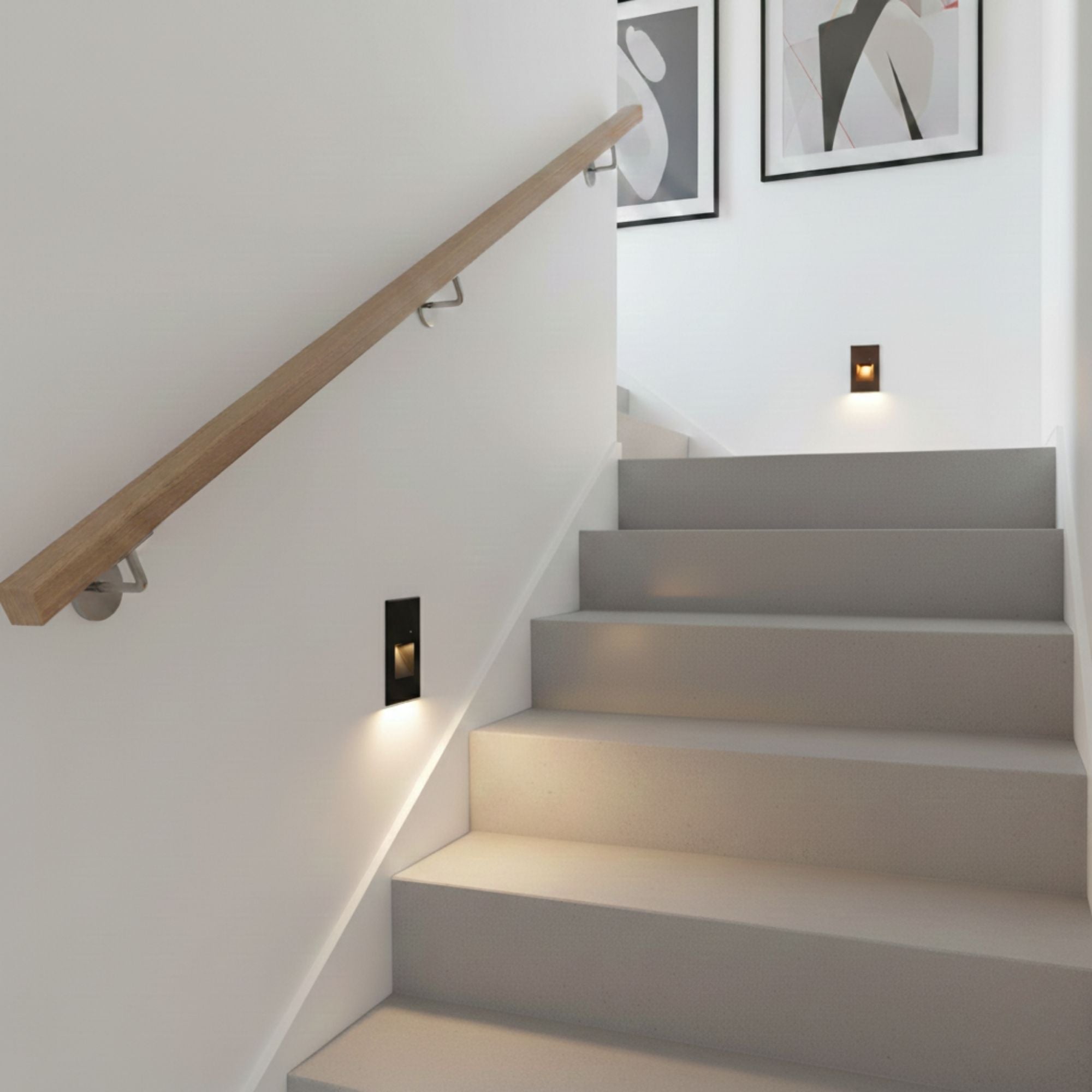 5" High LED Step Light with Photocell, Black on Aluminum Finish, Amber