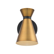 Pin Up 8" LED Swing Arm Wall Lamp, Black/Aged Brass Finish - Bees Lighting