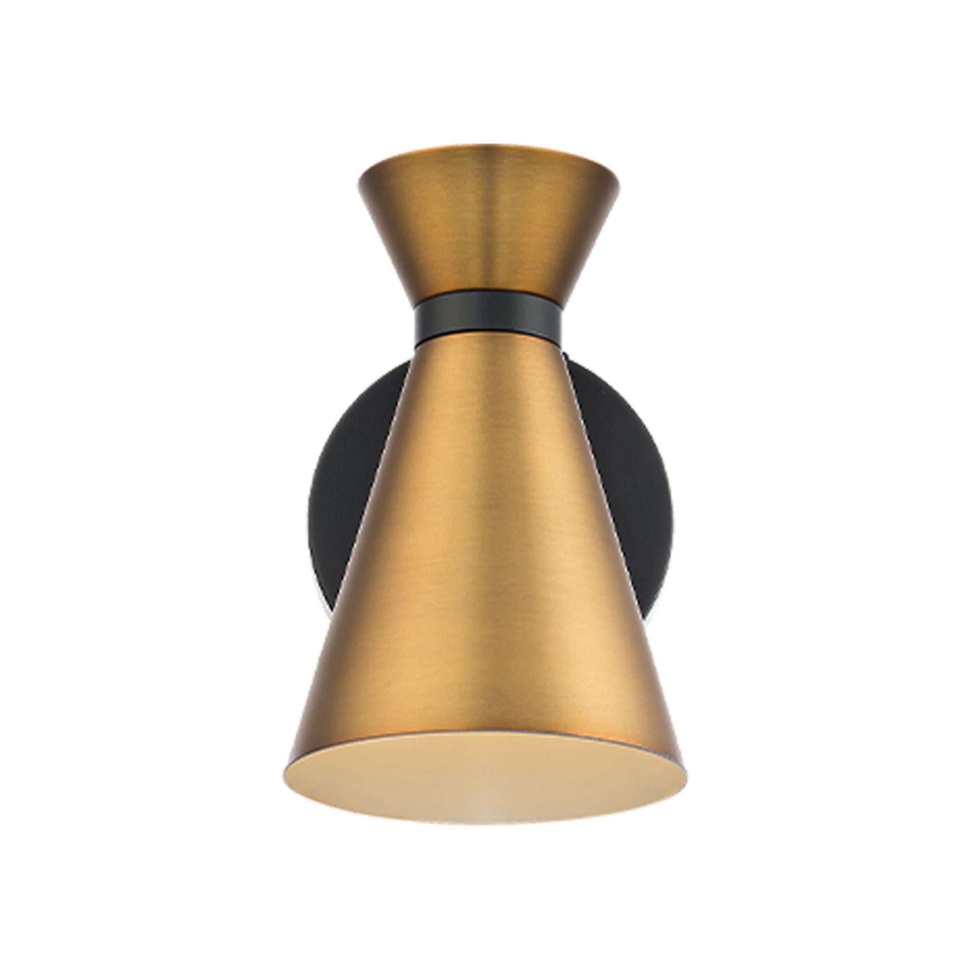 Pin Up 8" LED Swing Arm Wall Lamp, Black/Aged Brass Finish - Bees Lighting