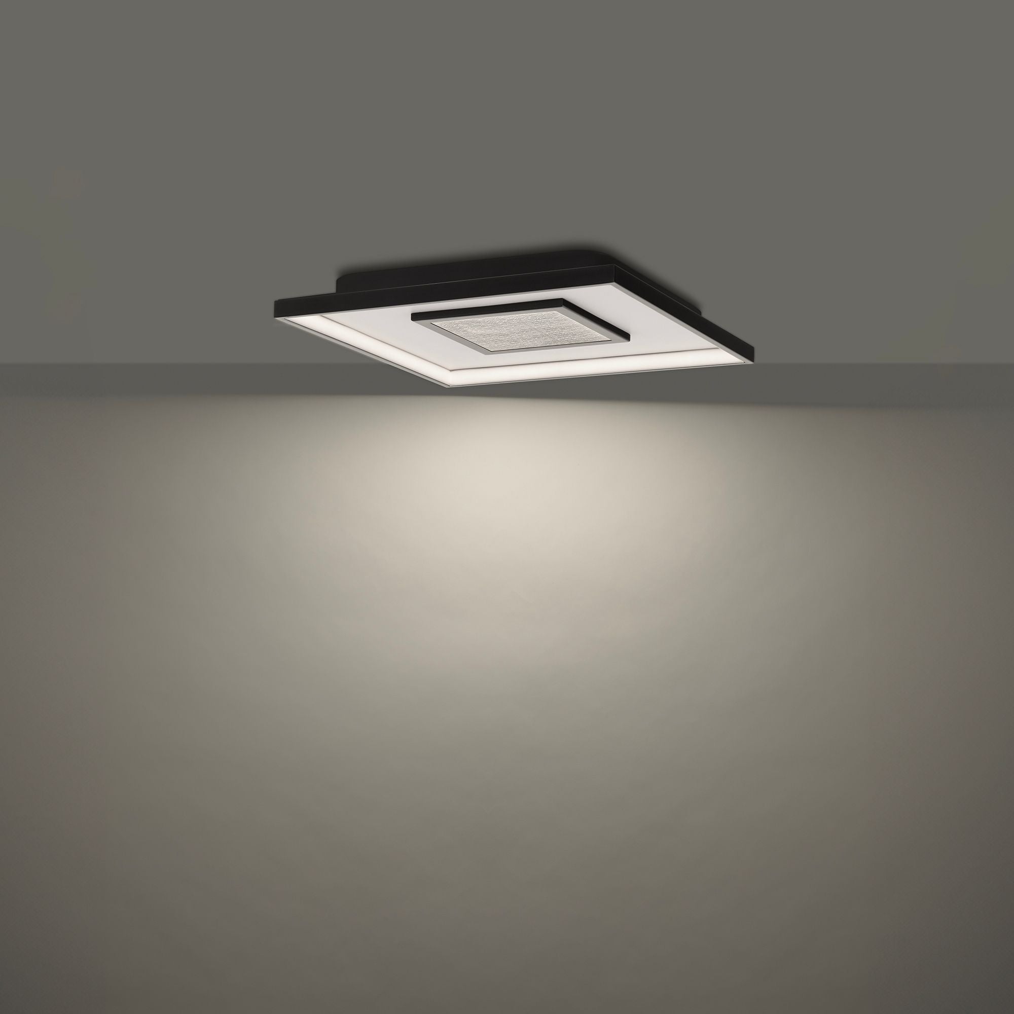 Pinpoint 16" Square LED Flush Mount, 4CCT, Black Finish