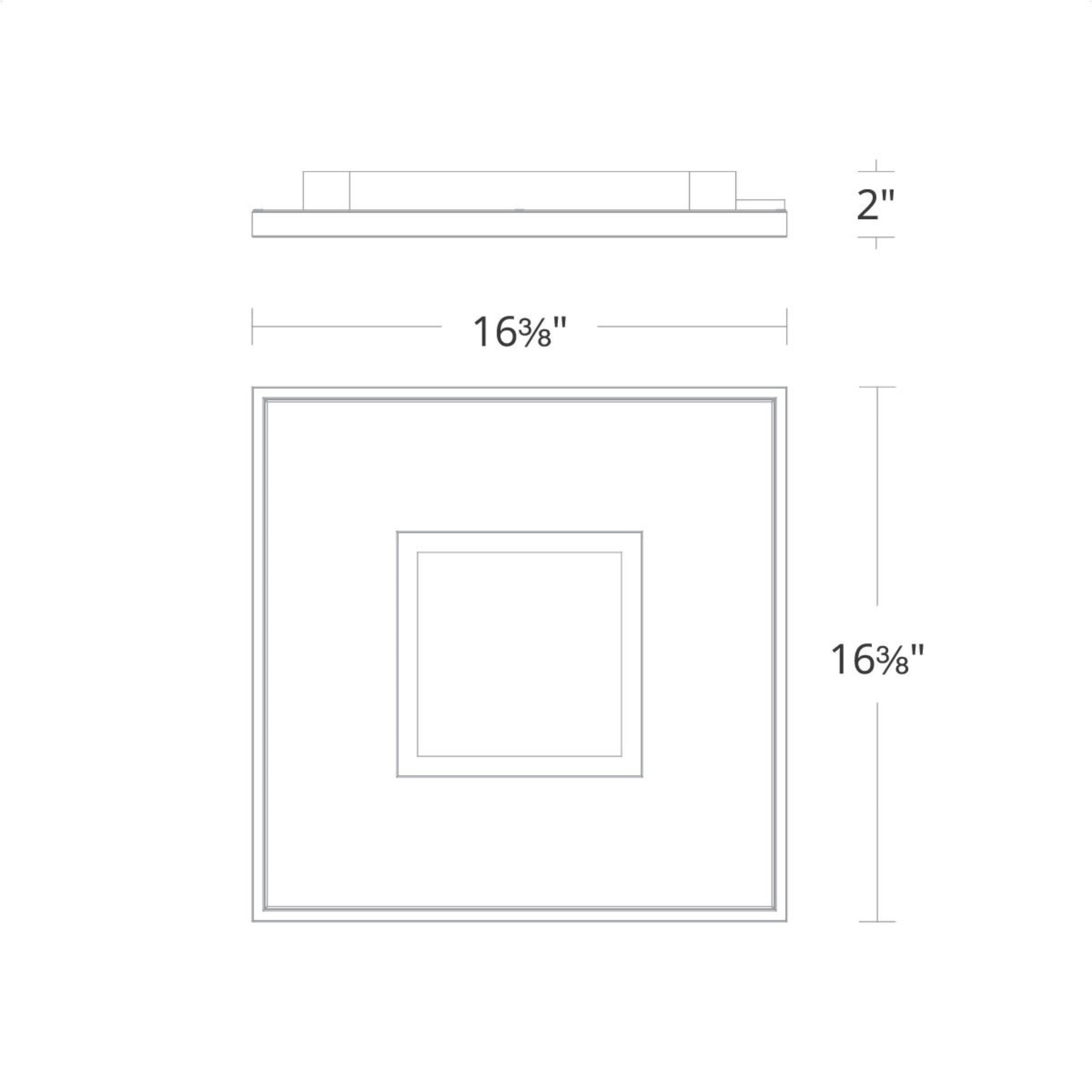Pinpoint 16" Square LED Flush Mount, 4CCT, Black Finish