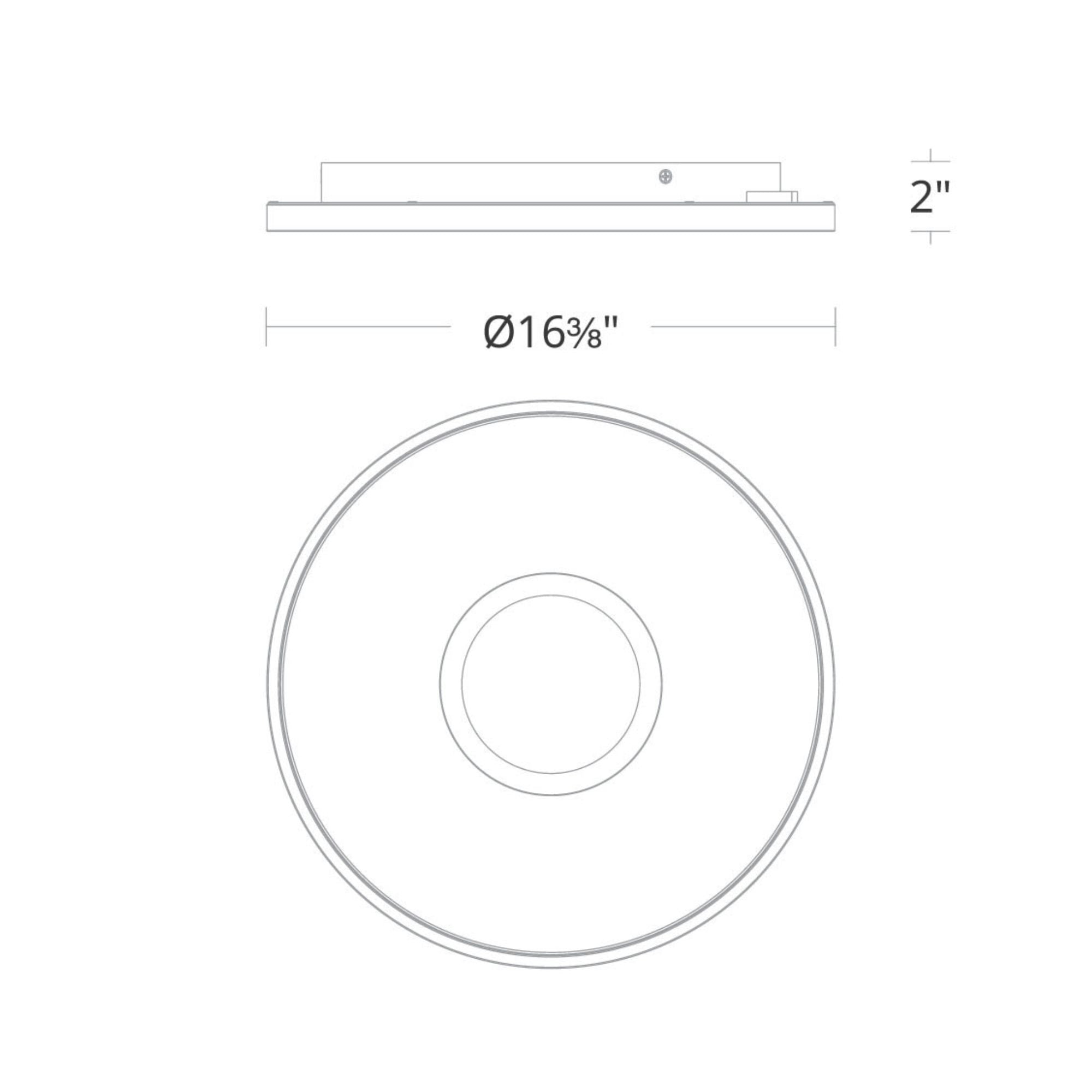 Pinpoint 16" Round LED Flush Mount, 4CCT, Black Finish