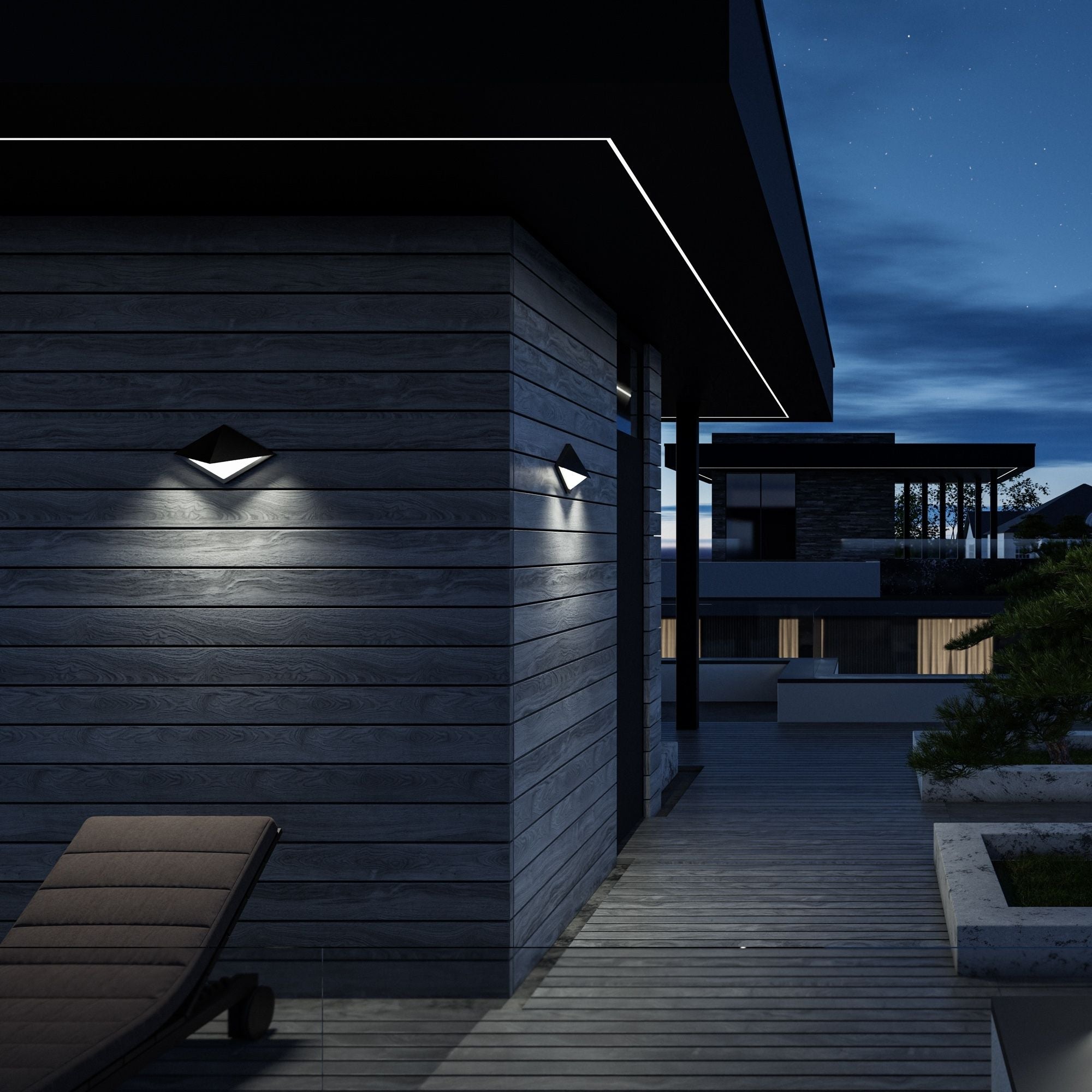 Pique 12" LED Outdoor Wall Sconce, 4CCT, Black Finish