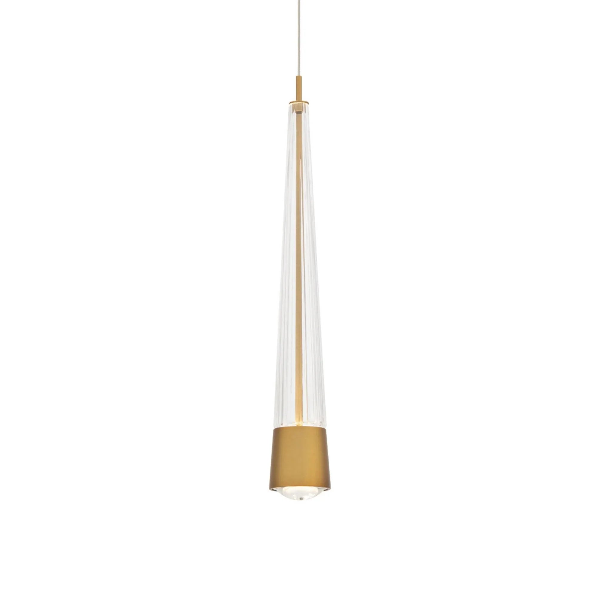 Quill 16" LED Mini Pendant, 4CCT, Aged Brass Finish
