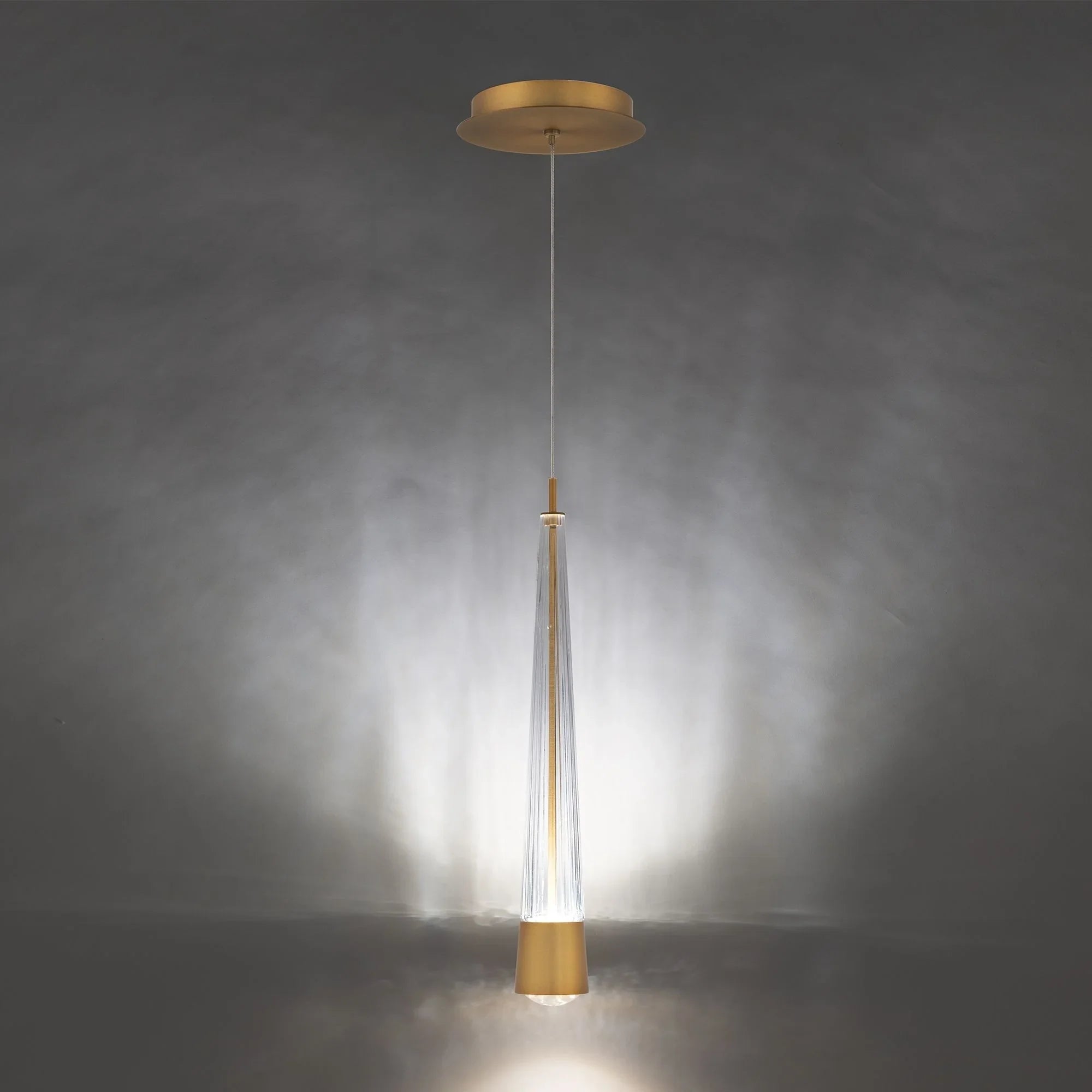 Quill 16" LED Mini Pendant, 4CCT, Aged Brass Finish