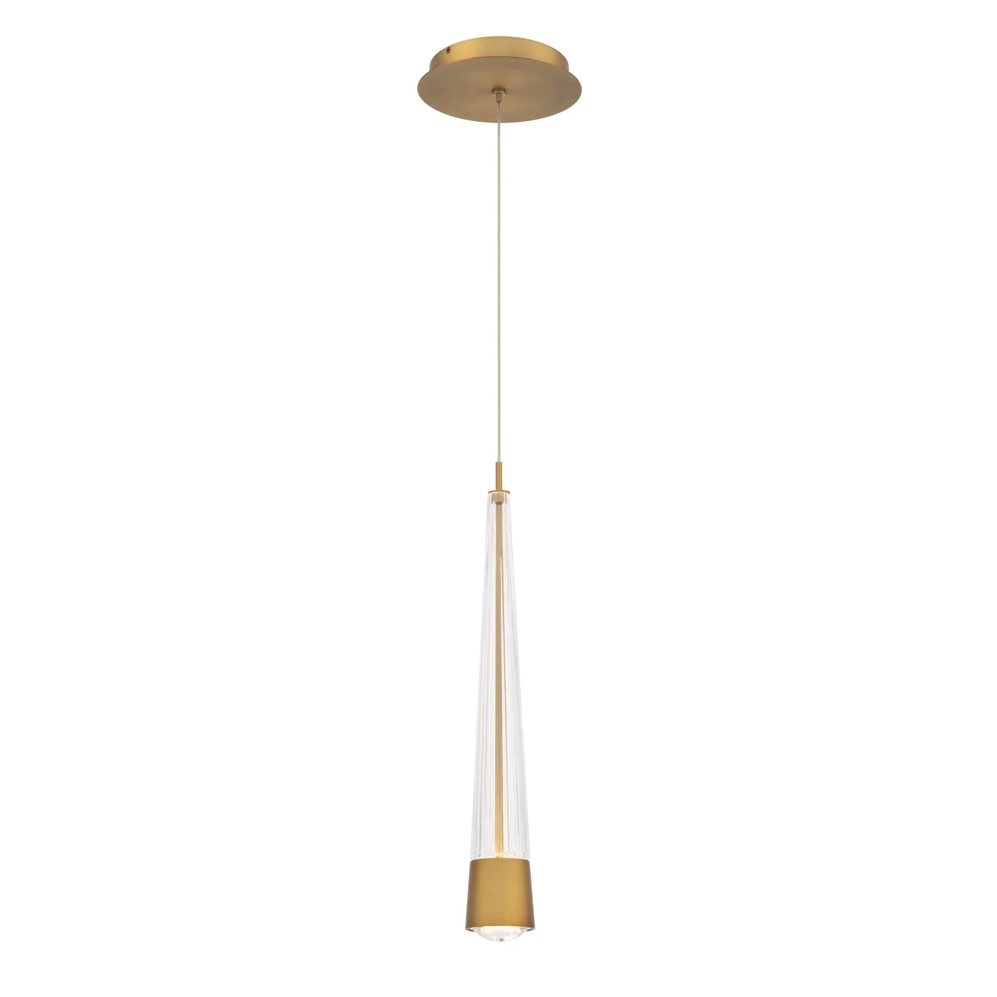 Quill 16" LED Mini Pendant, 4CCT, Aged Brass Finish