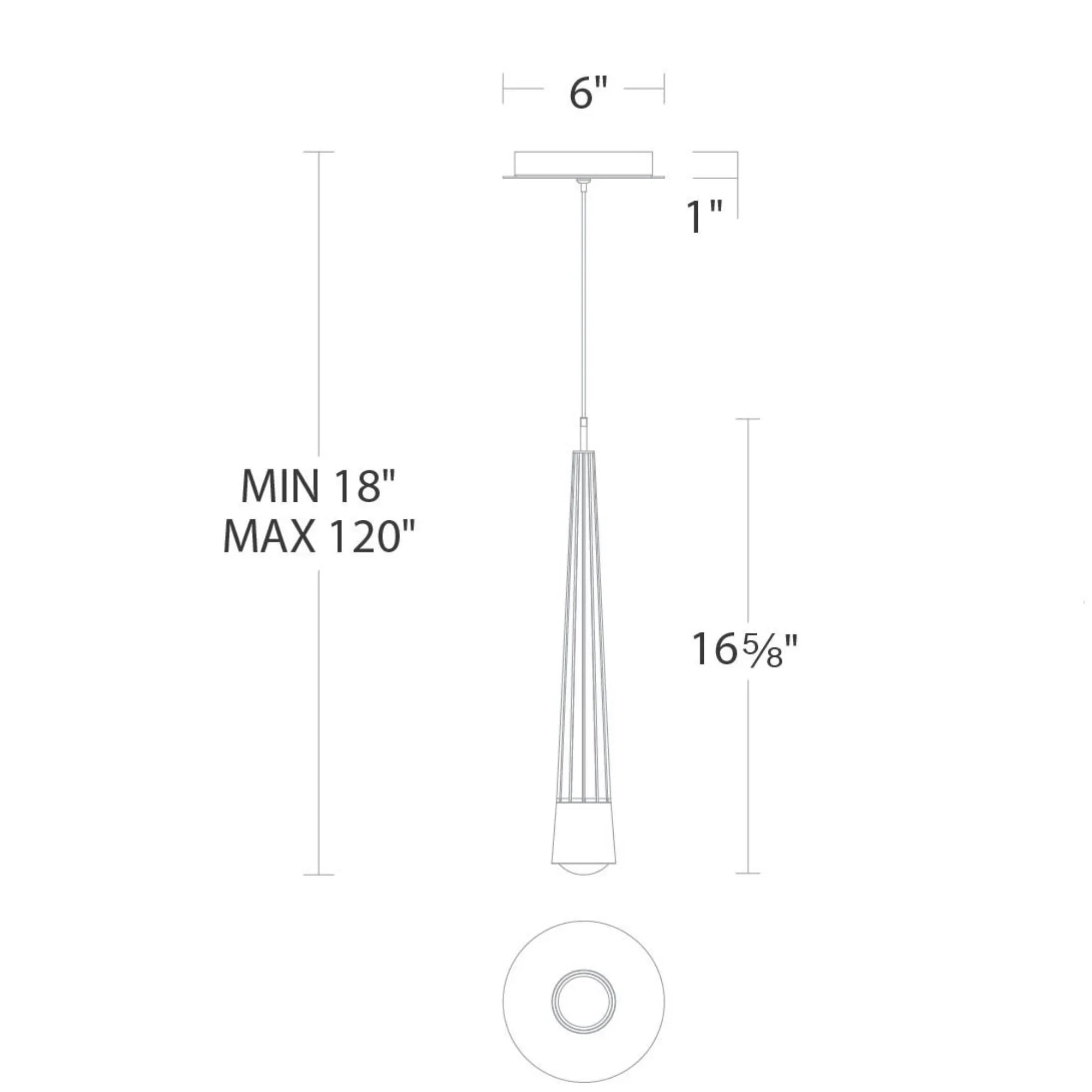 Quill 16" LED Mini Pendant, 4CCT, Chrome Finish