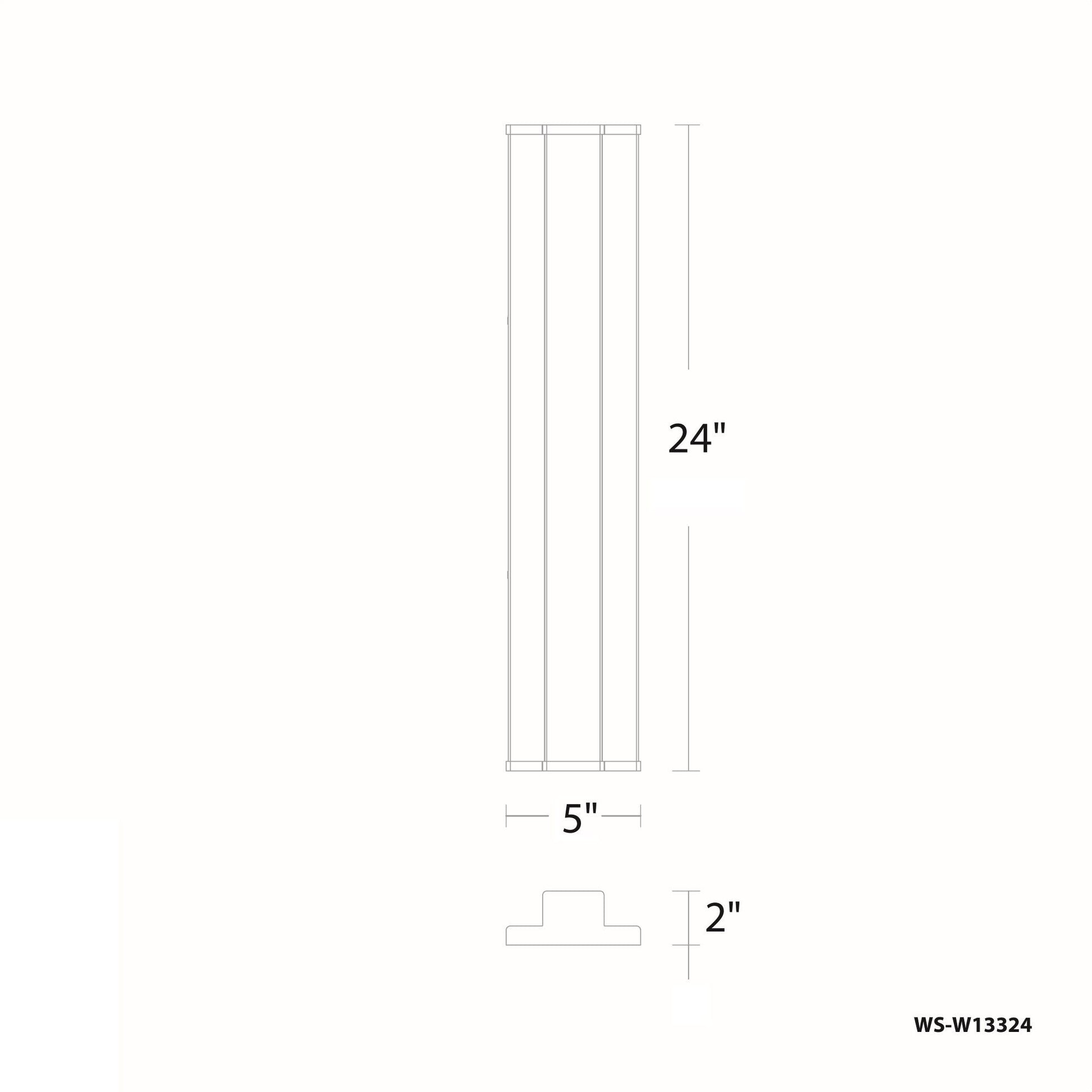 Revels 24" LED Outdoor Wall Sconce, 3CCT, Black Finish - Bees Lighting