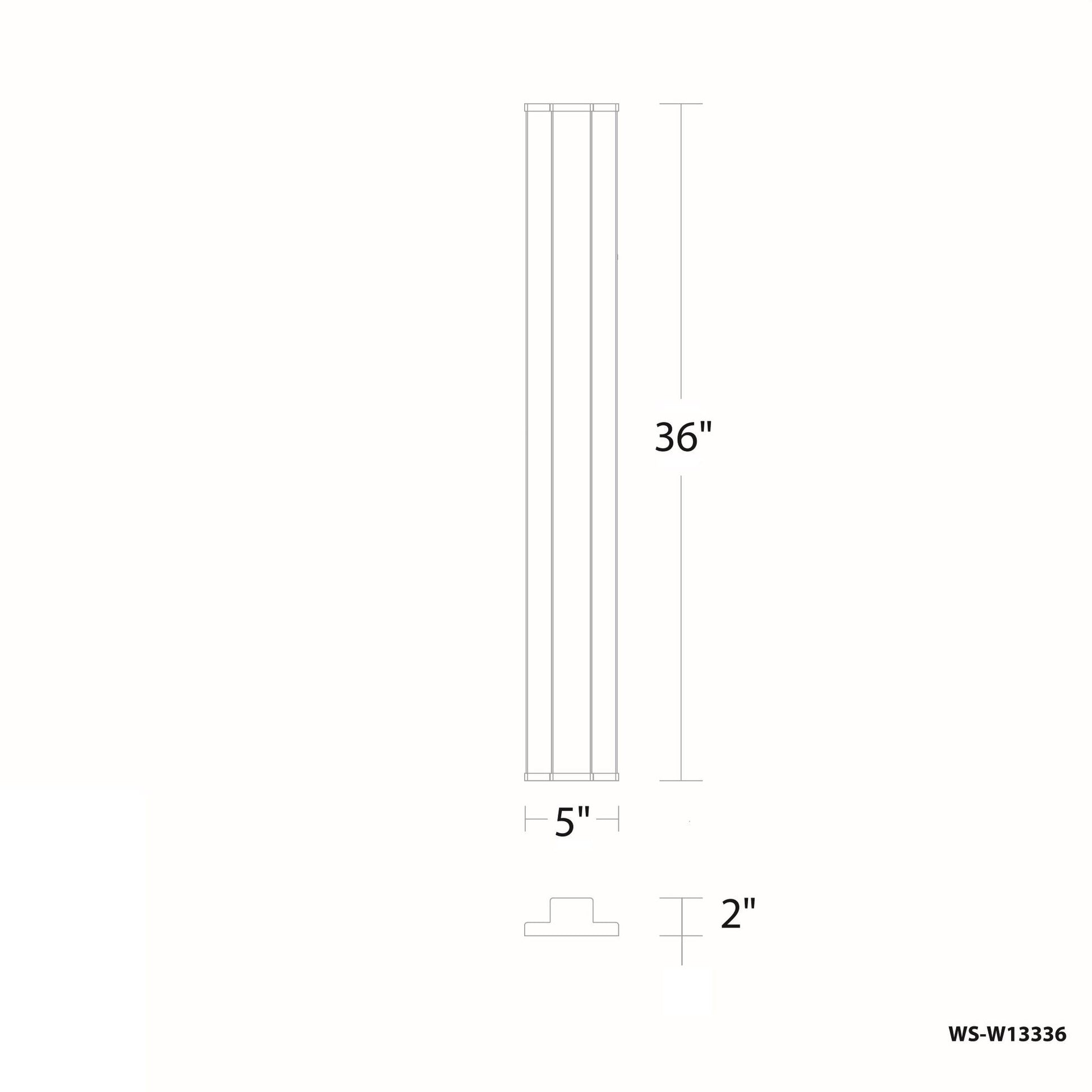 Revels 36" LED Outdoor Wall Sconce, 3CCT, Black Finish - Bees Lighting