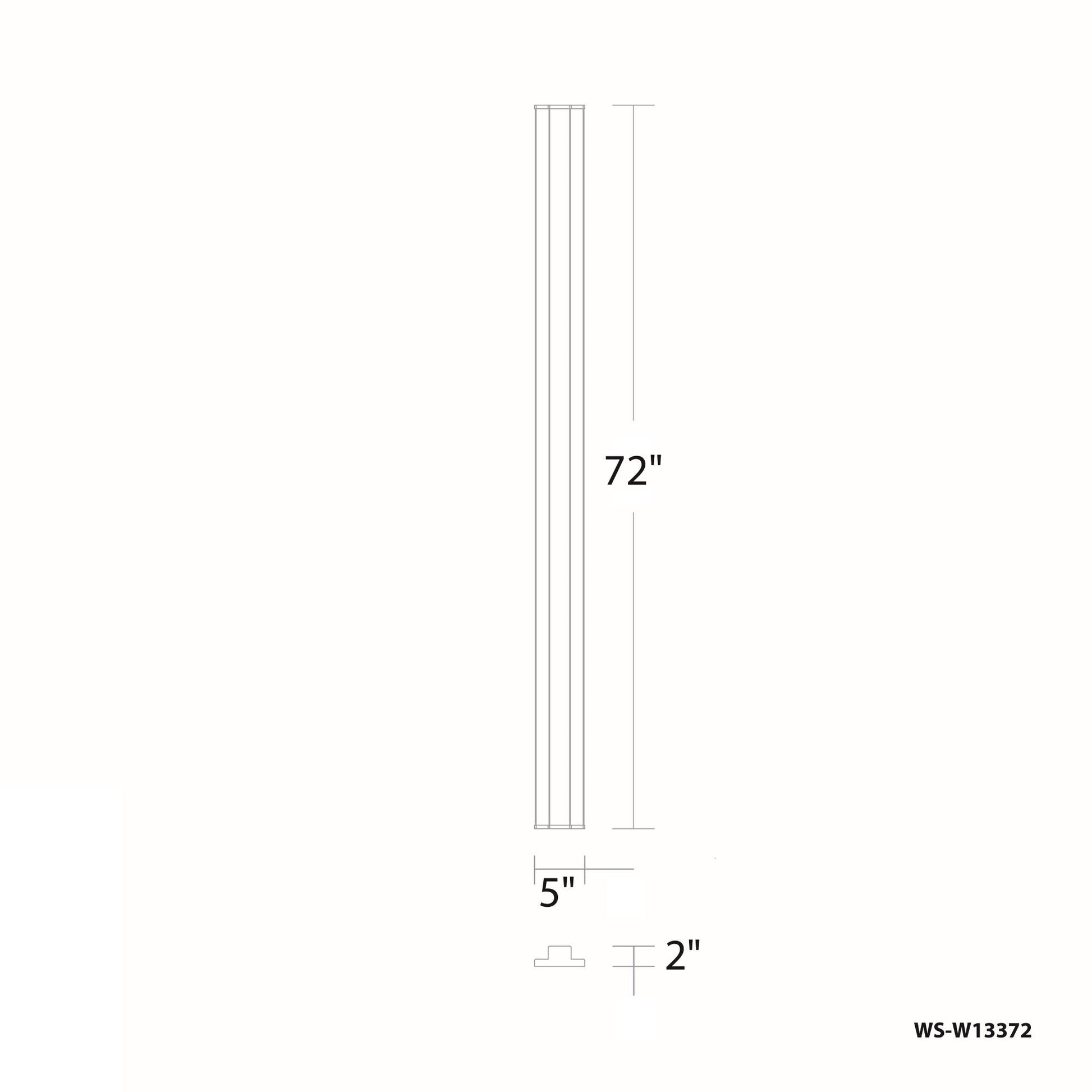 Revels 72" LED Outdoor Wall Sconce, 3CCT, Black Finish - Bees Lighting