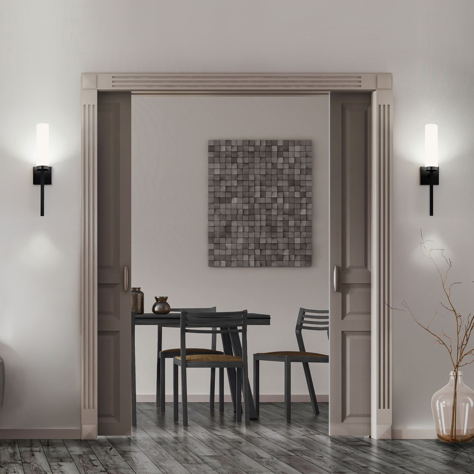 Saltaire 22 in. LED Wall Light Black finish - Bees Lighting