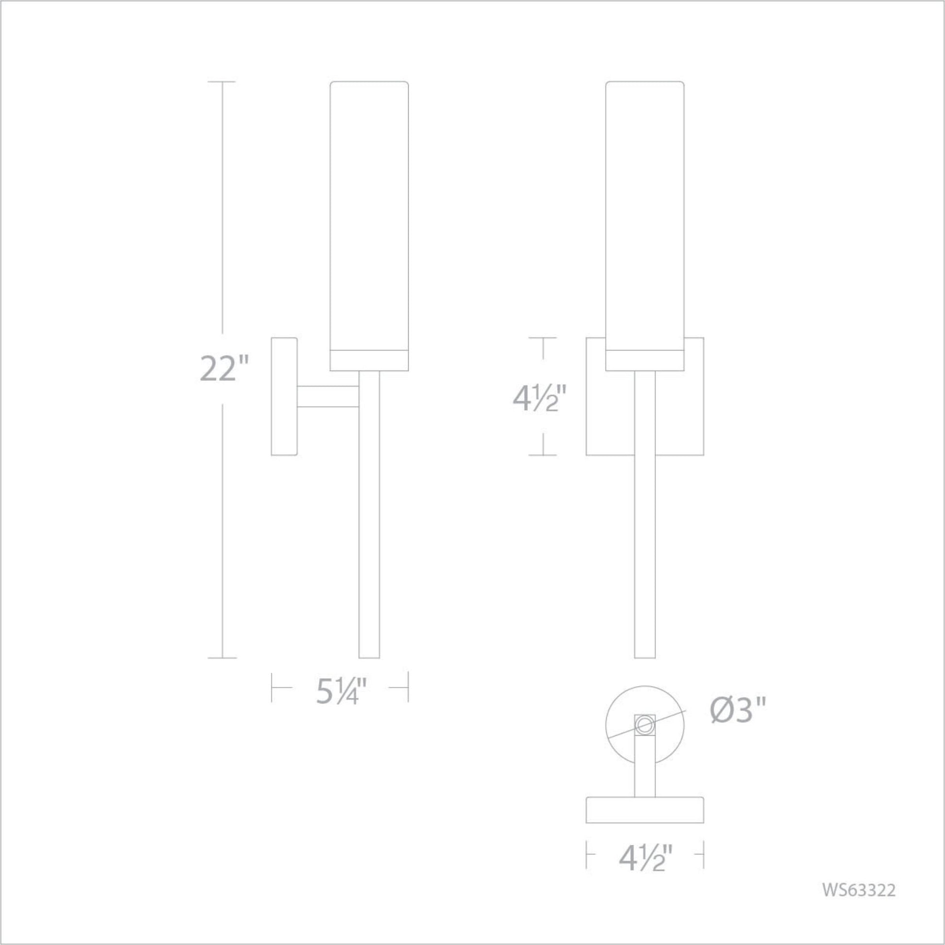 Saltaire 22 in. LED Wall Light Black finish - Bees Lighting