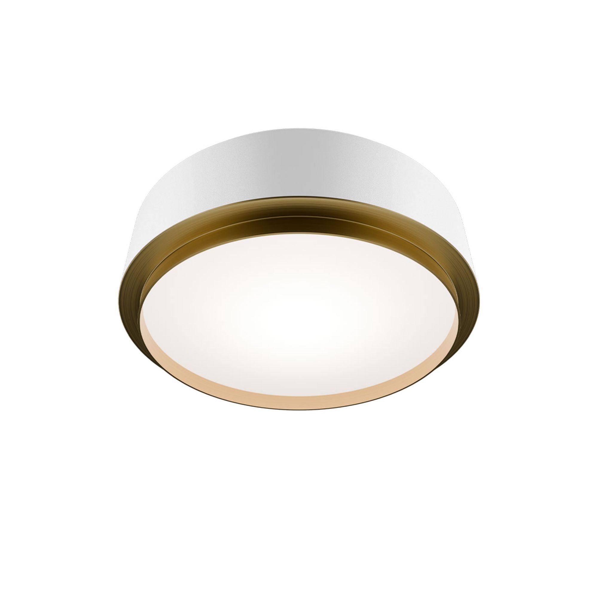 Salvo 12" LED Flush Mount, 4CCT, White/Aged Brass Finish