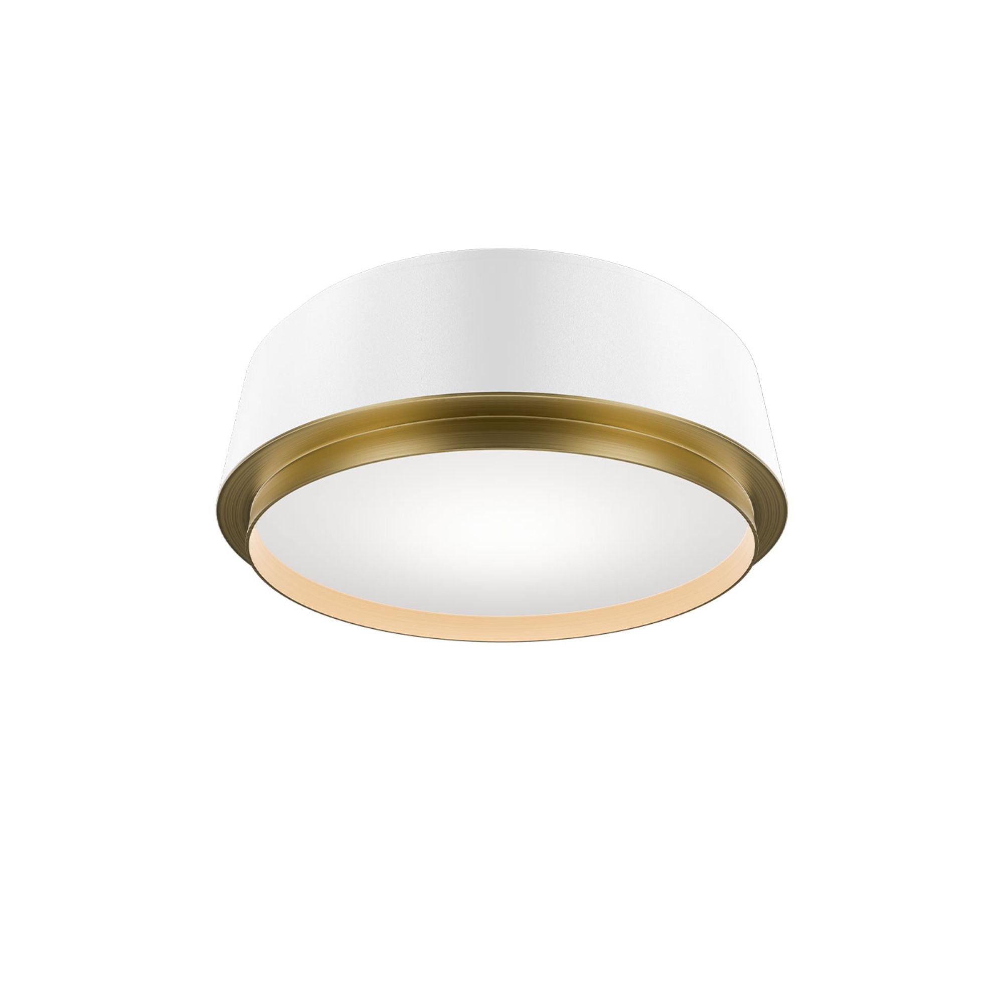 Salvo 12" LED Flush Mount, 4CCT, White/Aged Brass Finish