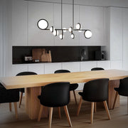 WAC Lighting Satalite 42.06 in. 10-Light Pendant, Black with Etched Opal Globes