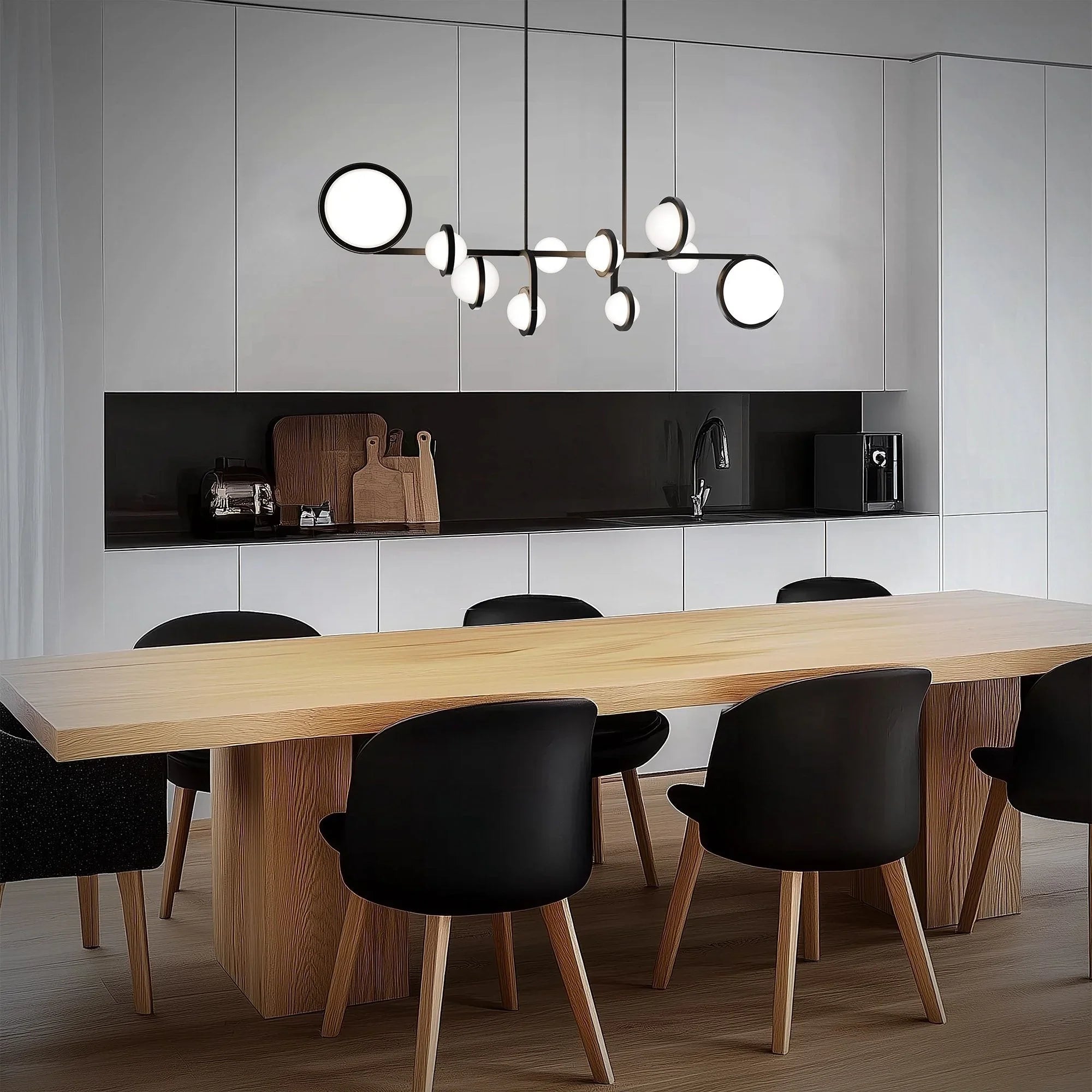 Satalite 42" LED Pendant, 4CCT, Black Finish