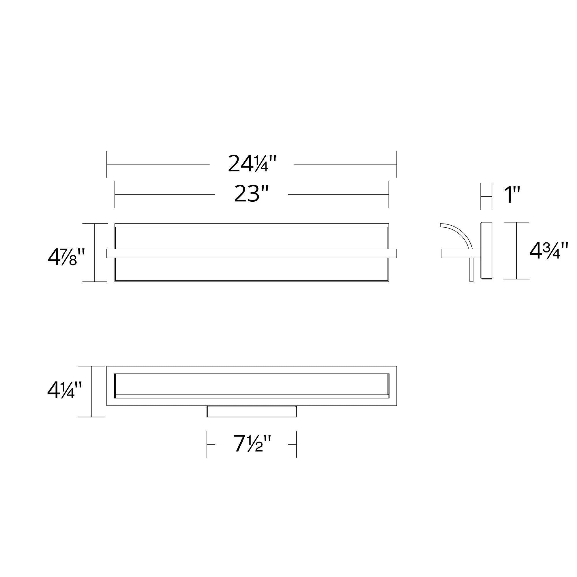 Shard 24" LED Wall Sconce, 4CCT, Brushed Nickel Finish