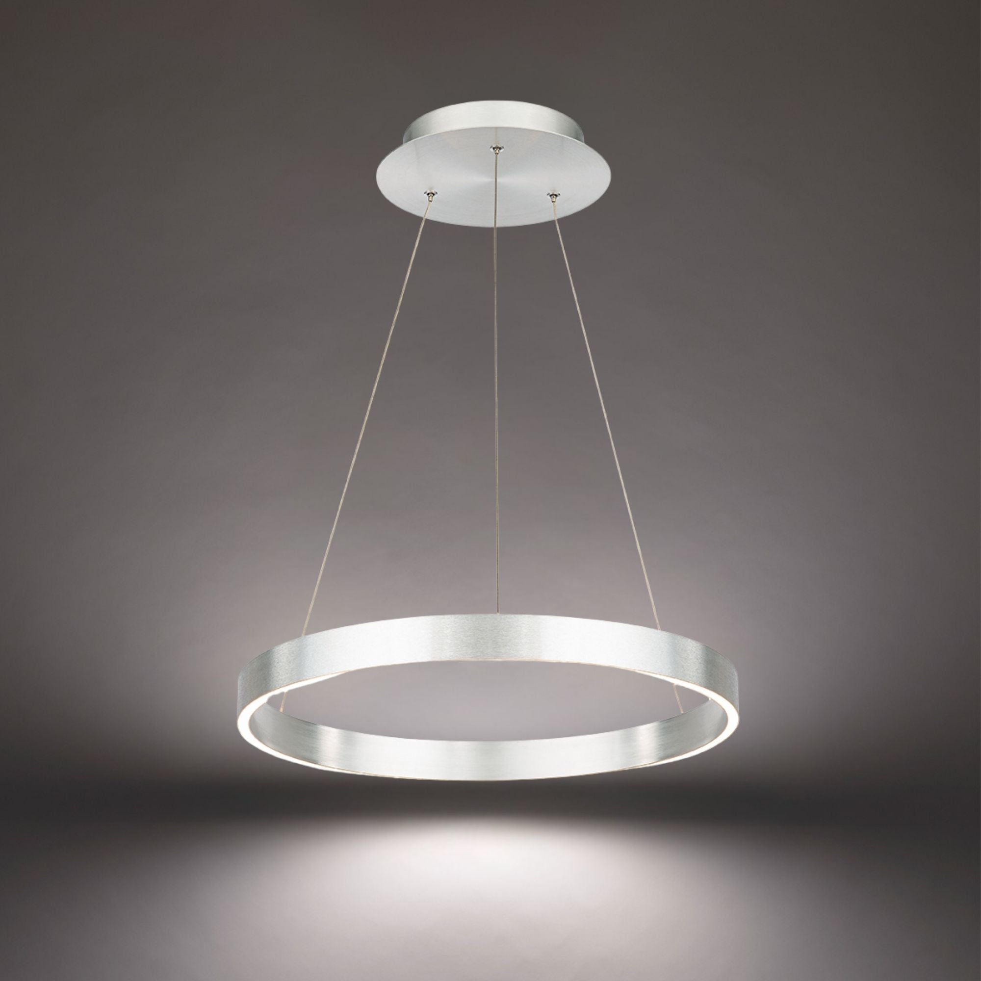 Sirius 18" LED Pendant, Brushed Aluminum Finish