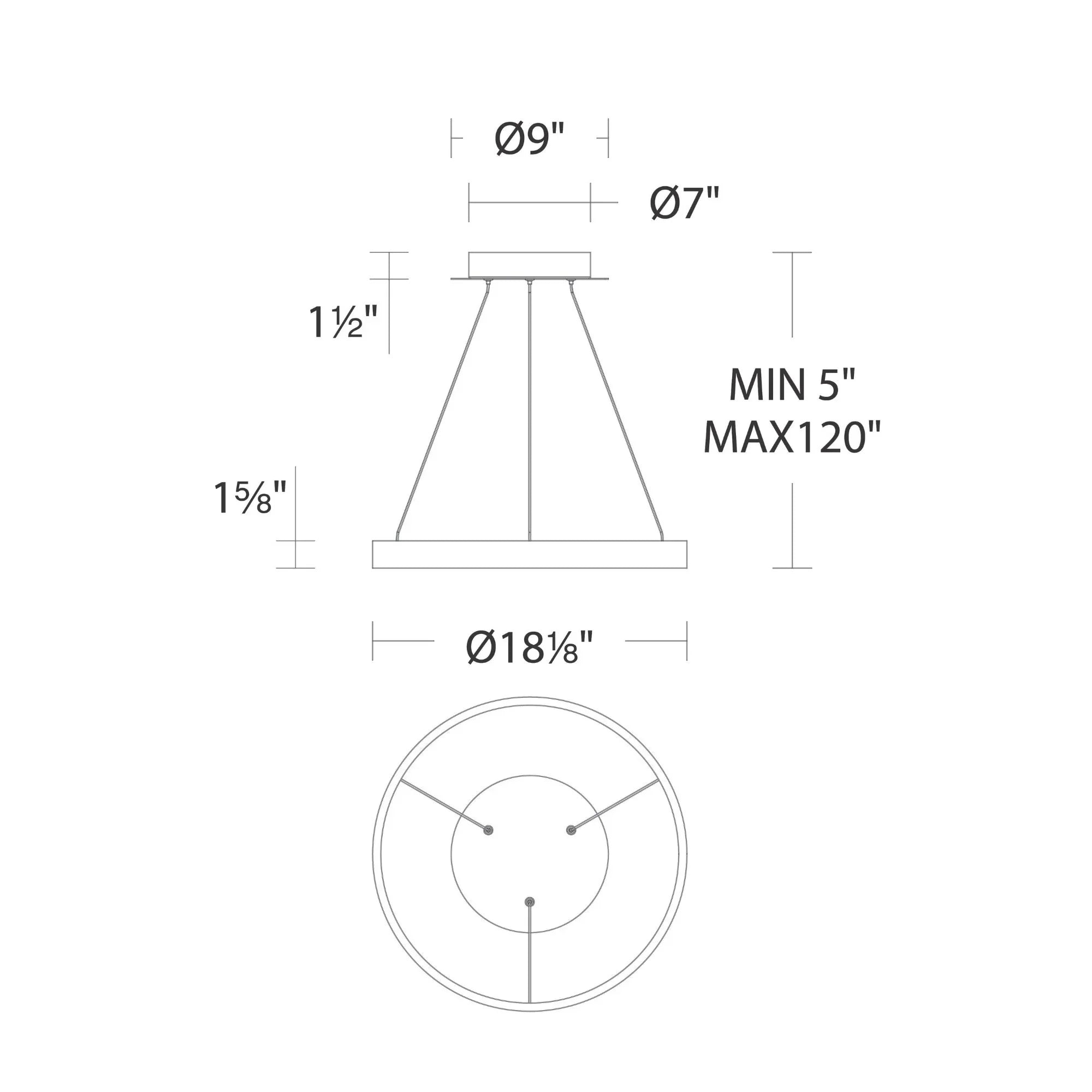 Sirius 18" LED Pendant, White Finish