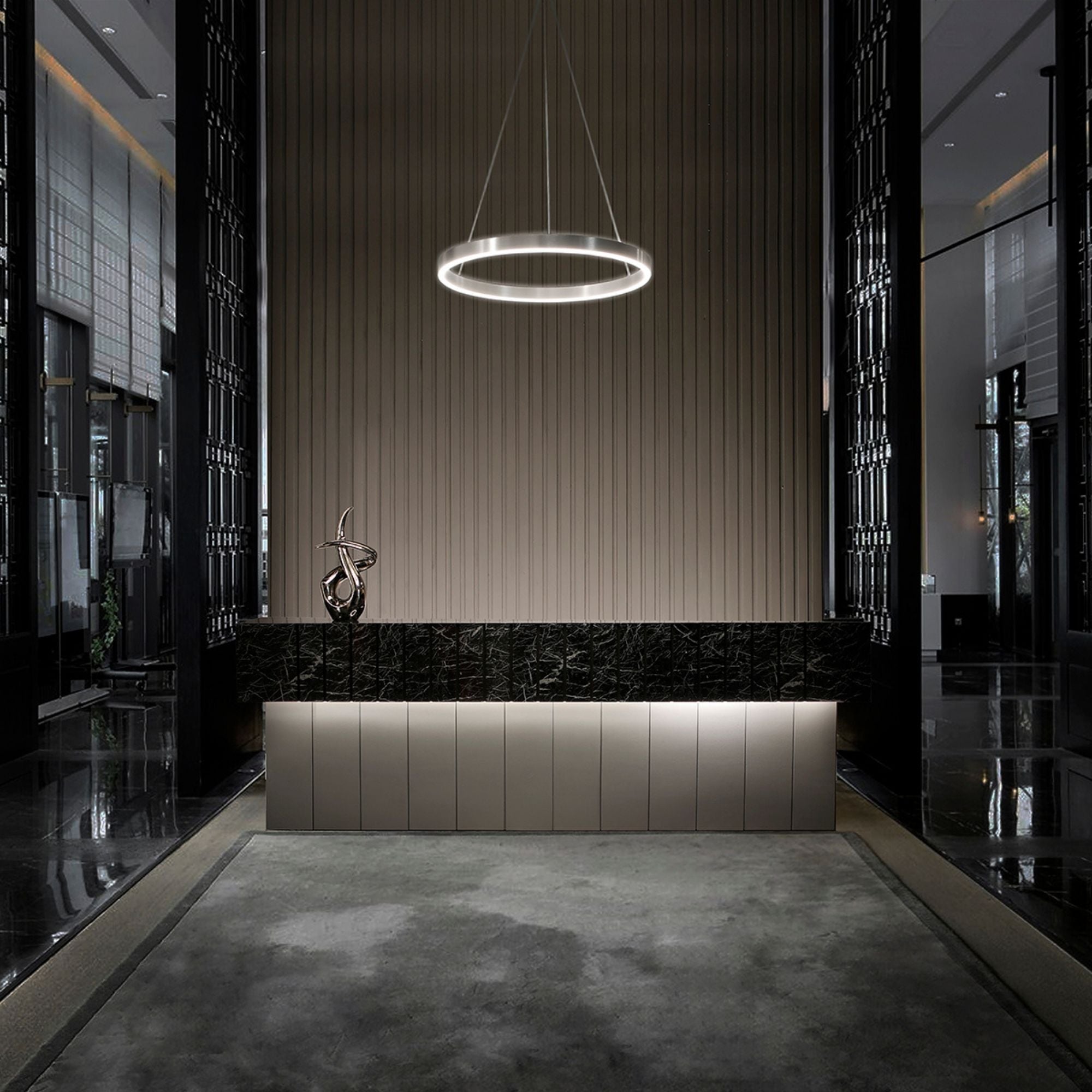 Sirius 31" LED Pendant, Brushed Aluminum Finish