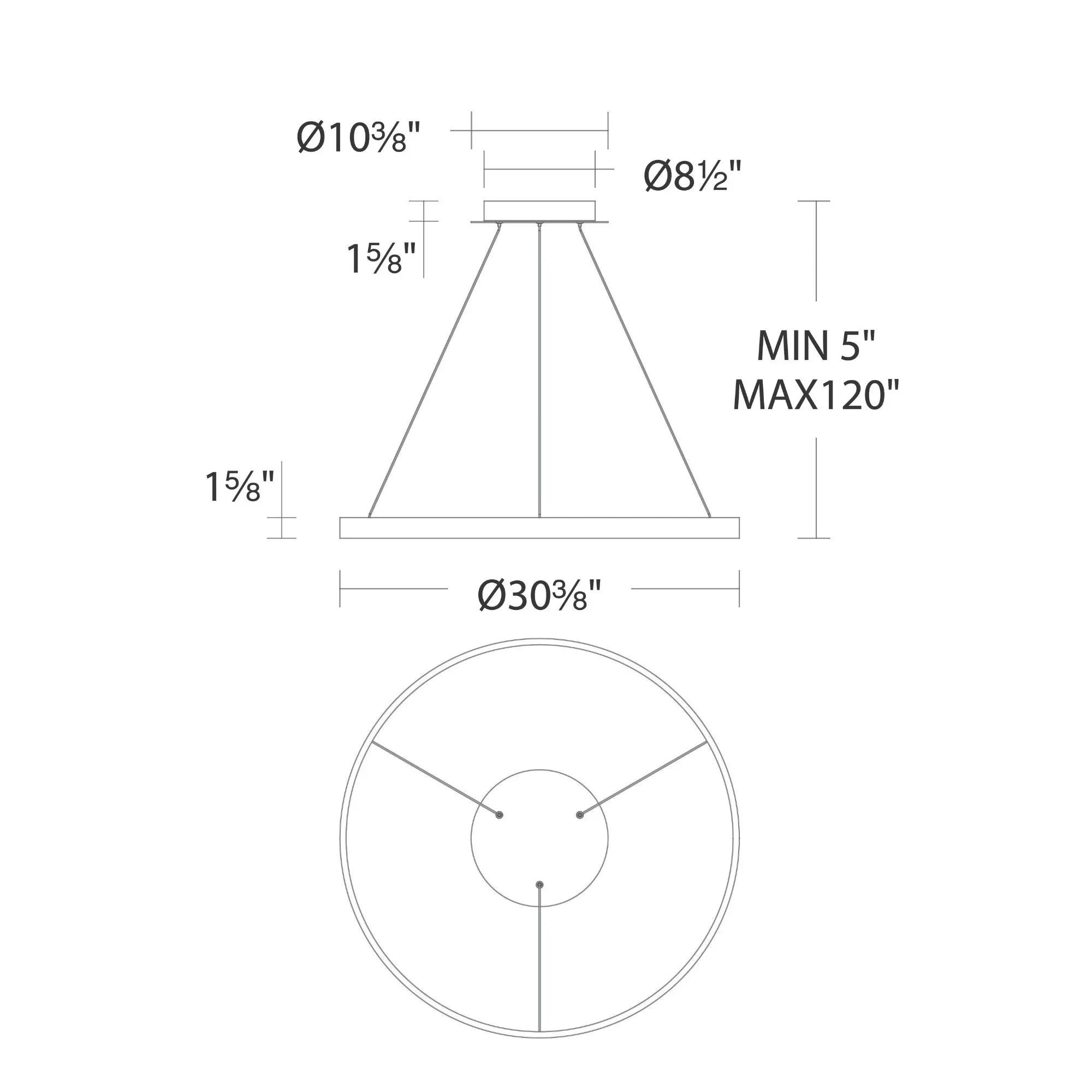 Sirius 31" LED Pendant, Brushed Aluminum Finish