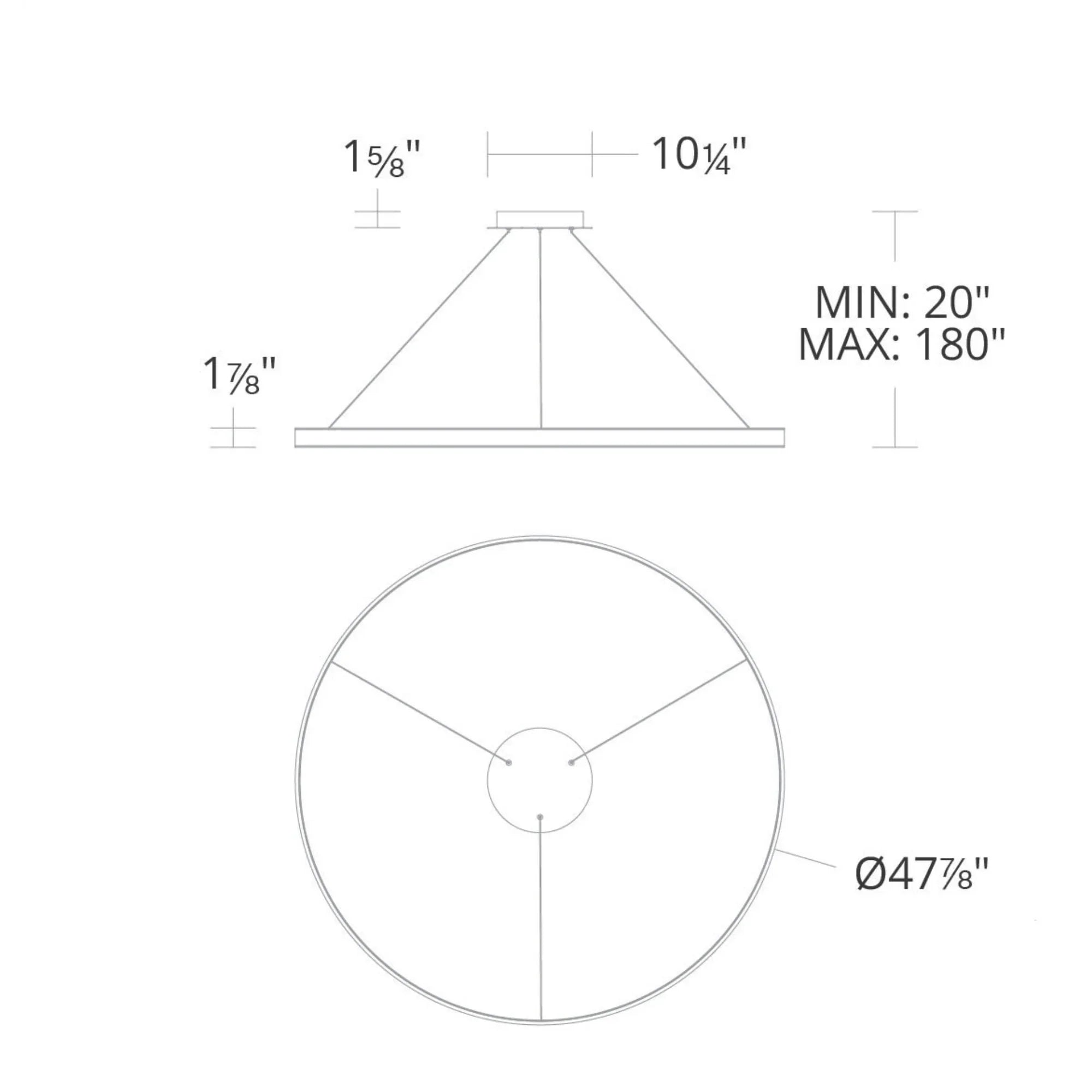 Sirius 48" LED Pendant, White Finish