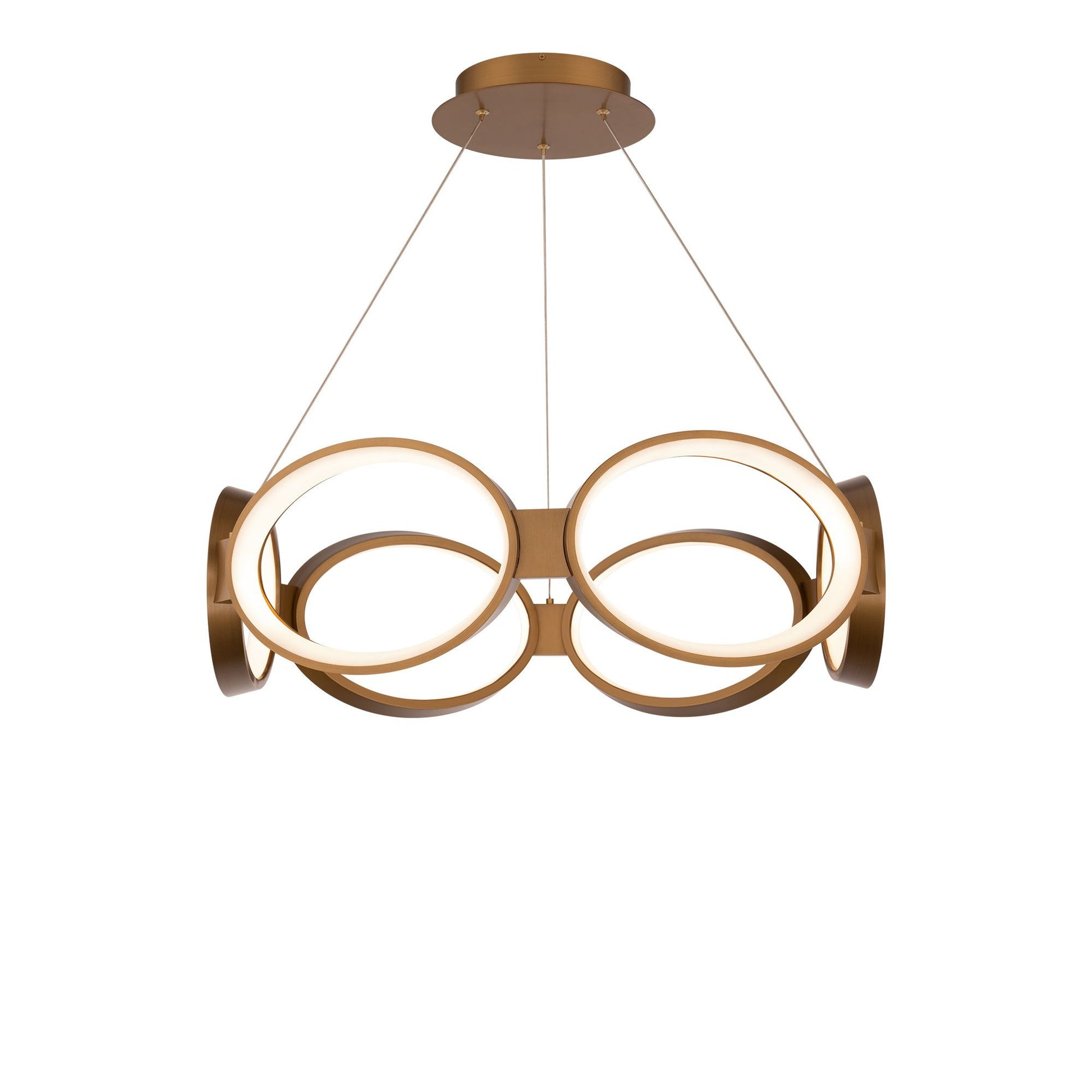 Solitaire 24" LED Pendant, Aged Brass Finish - Bees Lighting