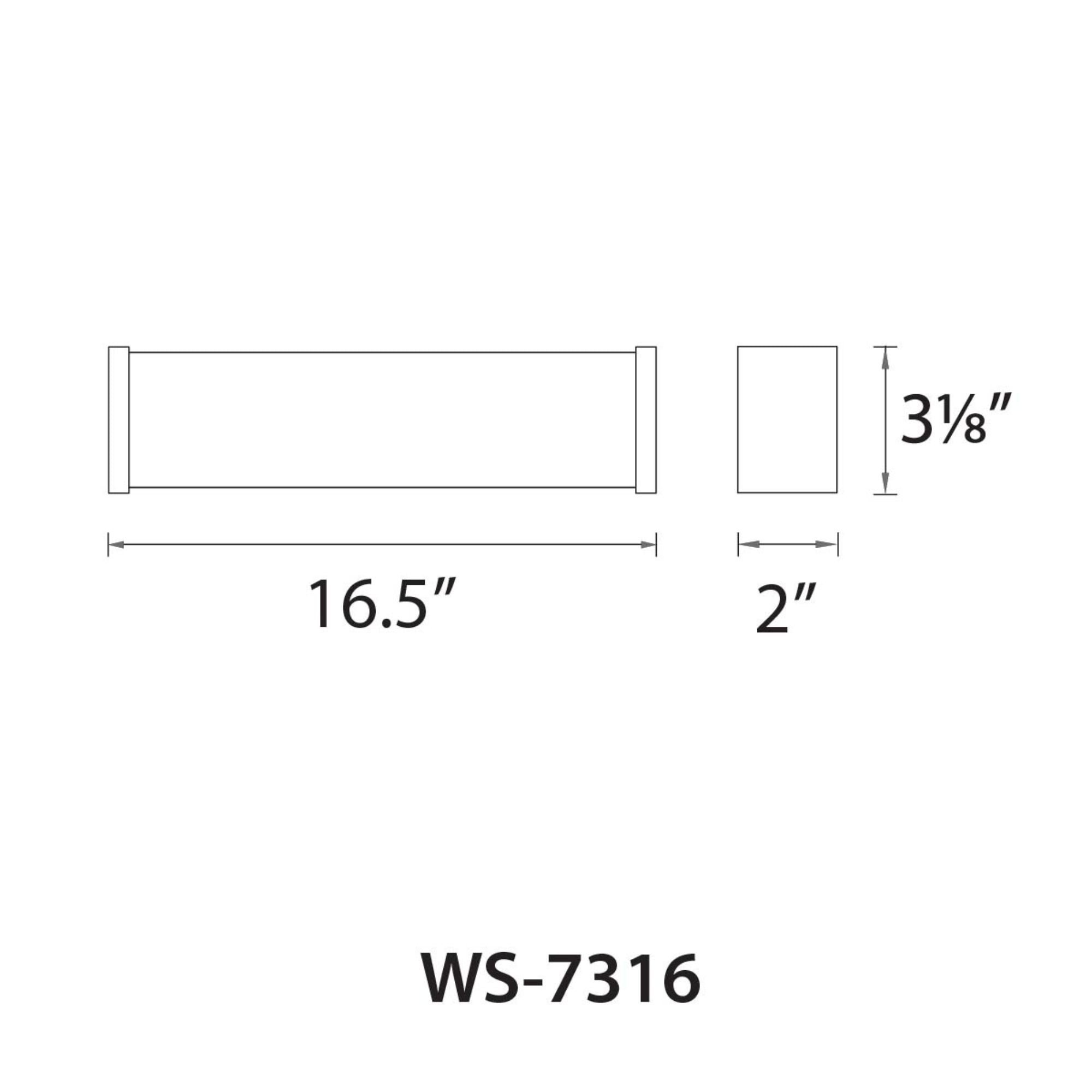 Svelte 16" LED Bathroom Vanity, 3CCT, Brushed Nickel Finish - Bees Lighting