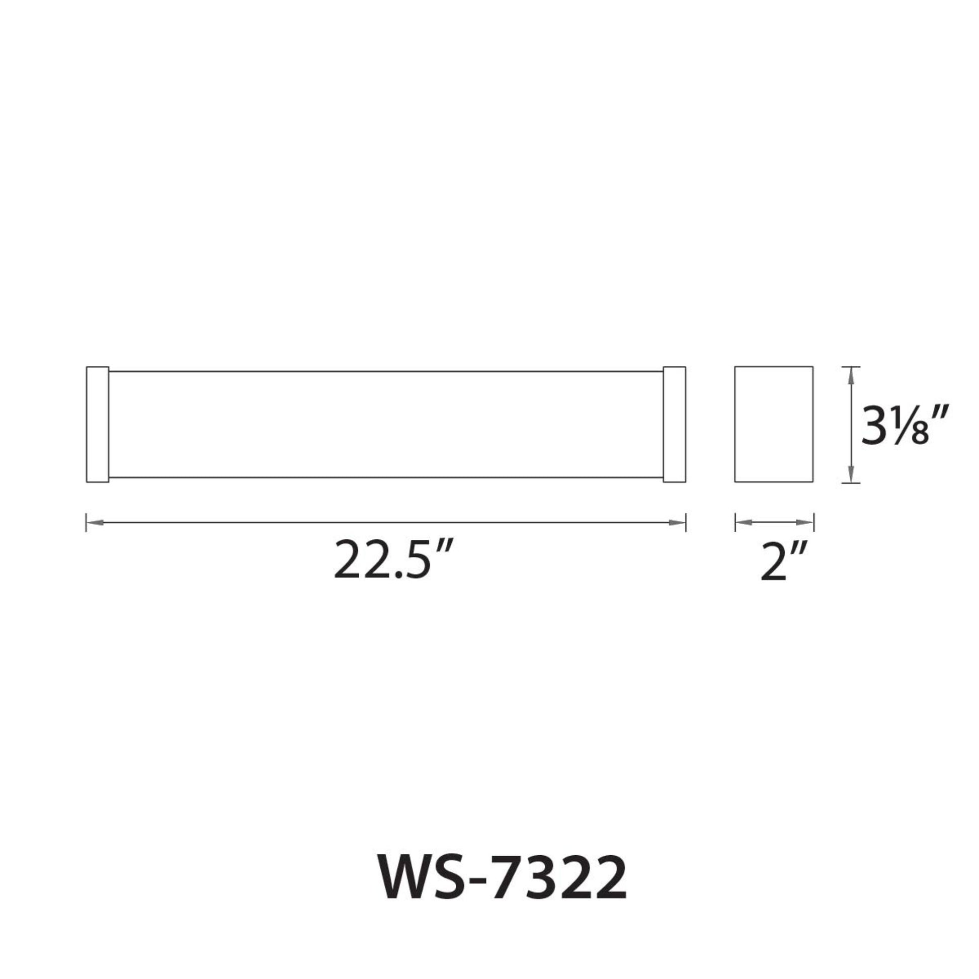 Svelte 22" LED Bathroom Vanity, 3CCT, Brushed Nickel Finish - Bees Lighting