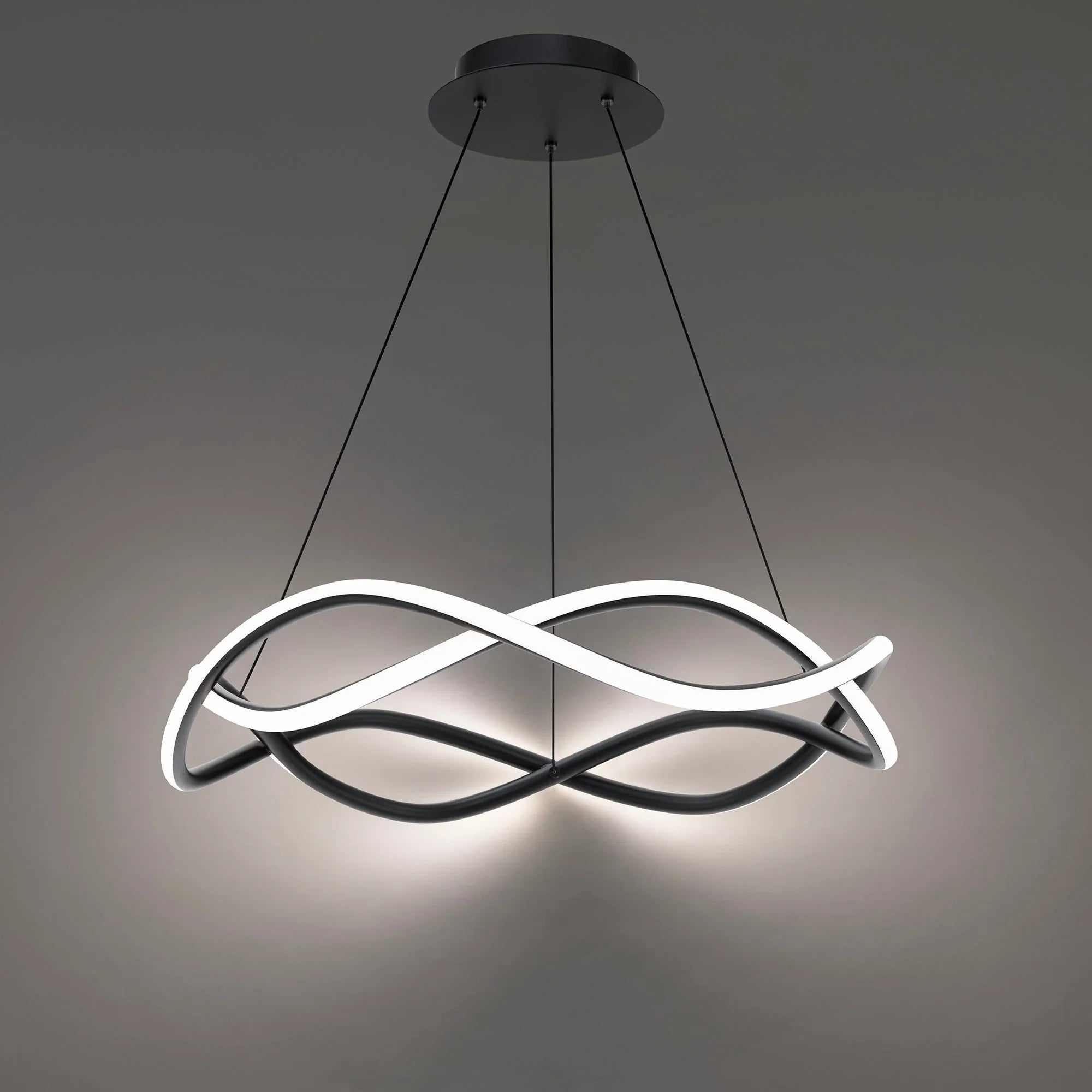 Swerve 26" LED Chandelier, 4CCT, Black Finish
