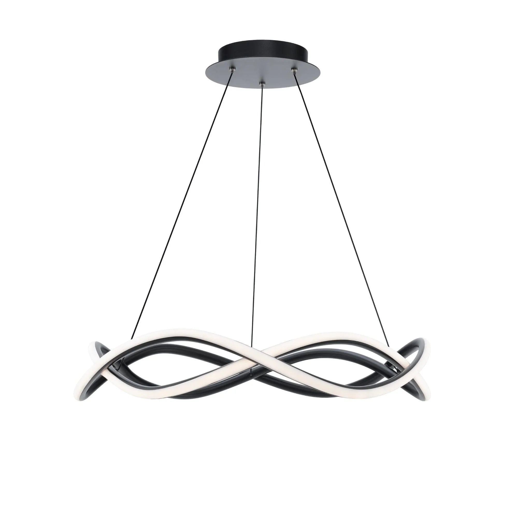 Swerve 26" LED Chandelier, 4CCT, Black Finish